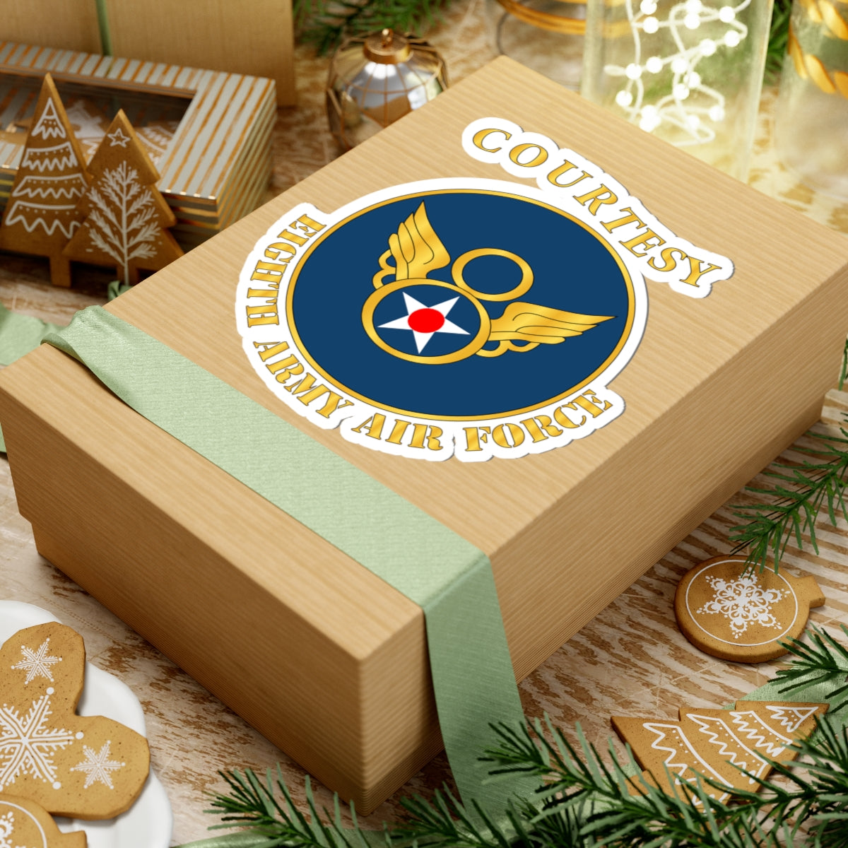 Kiss-Cut Stickers - AAC - 8th Air Force - WWII - Courtesy 8 AAF x 300