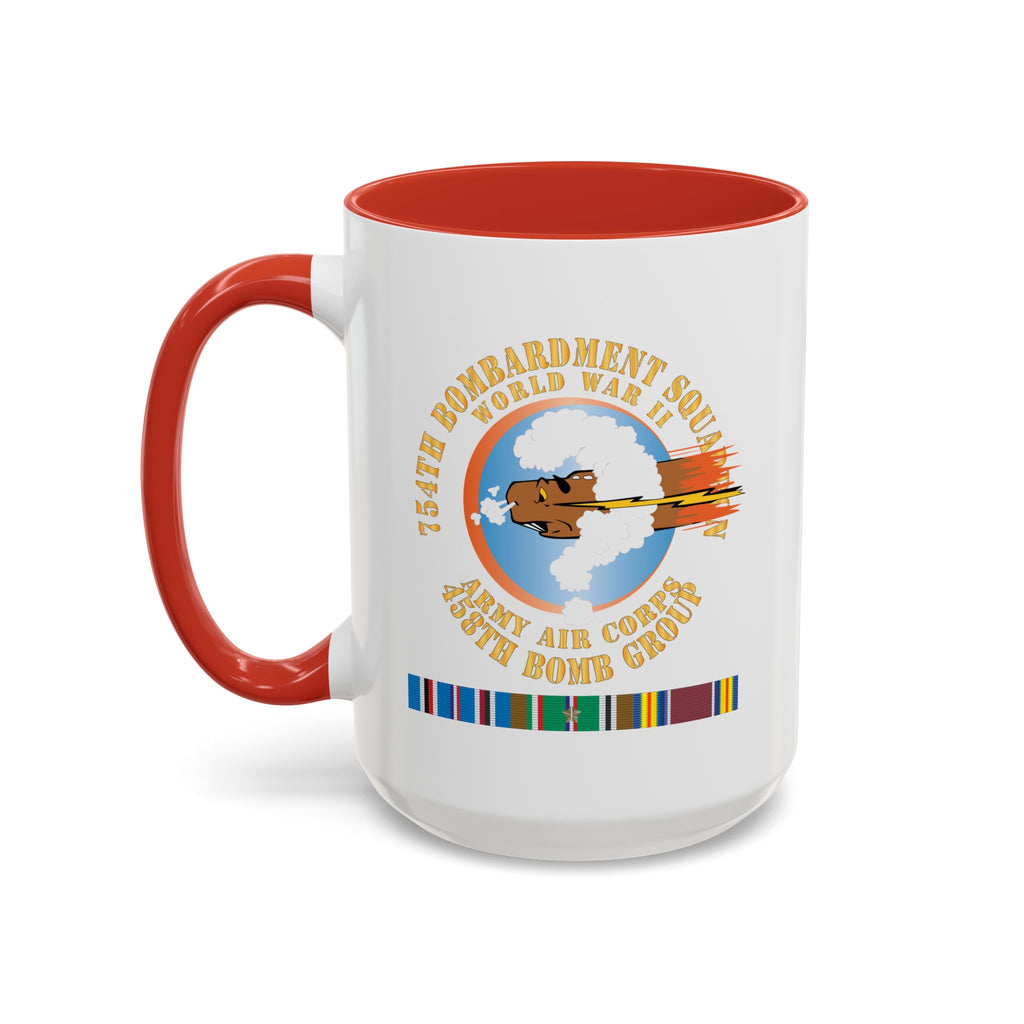 Accent Coffee Mug - AAC - 754th Bombardment Squadron - 458th Bomb Group - WWII w EUR SVC X 300