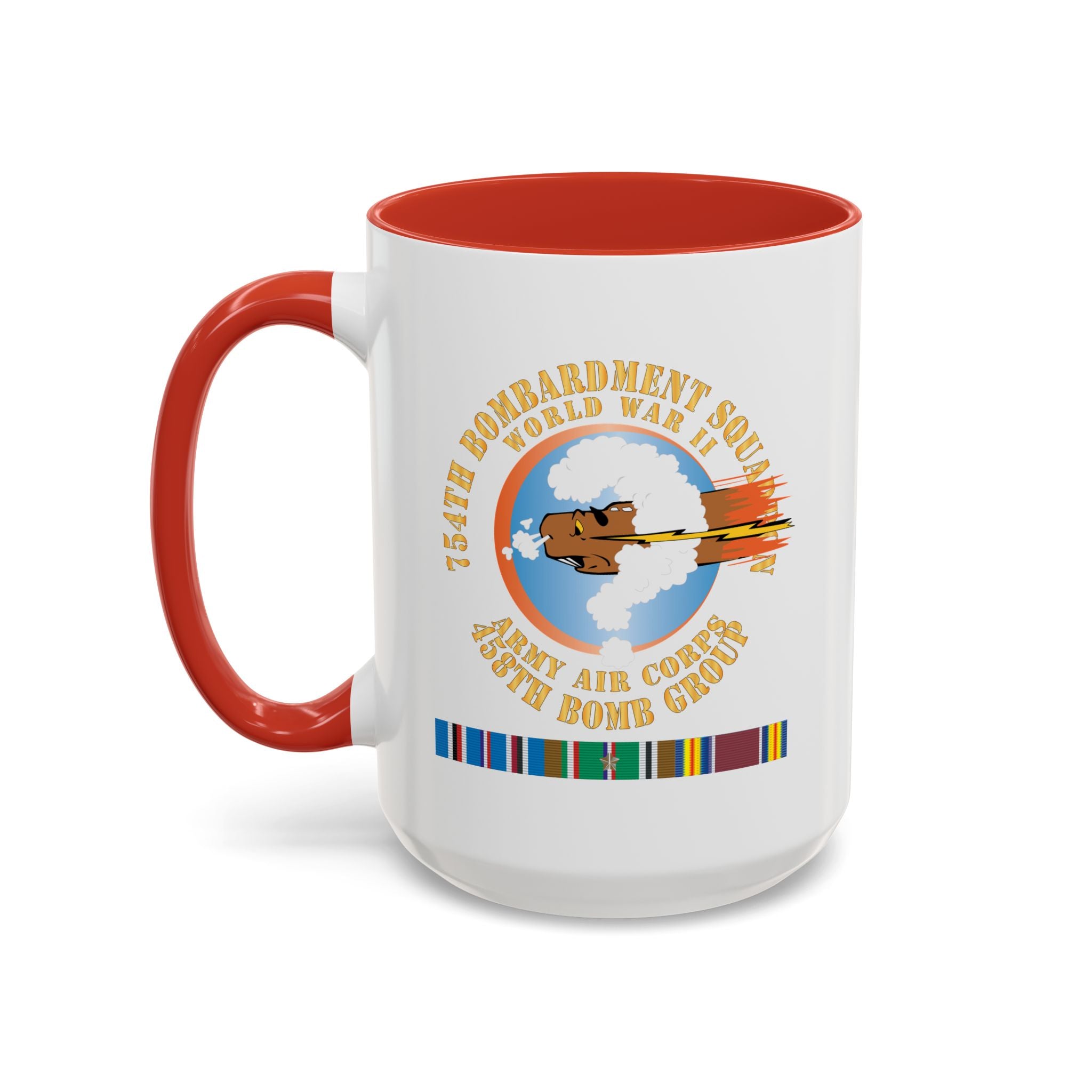 Accent Coffee Mug - AAC - 754th Bombardment Squadron - 458th Bomb Group - WWII w EUR SVC X 300