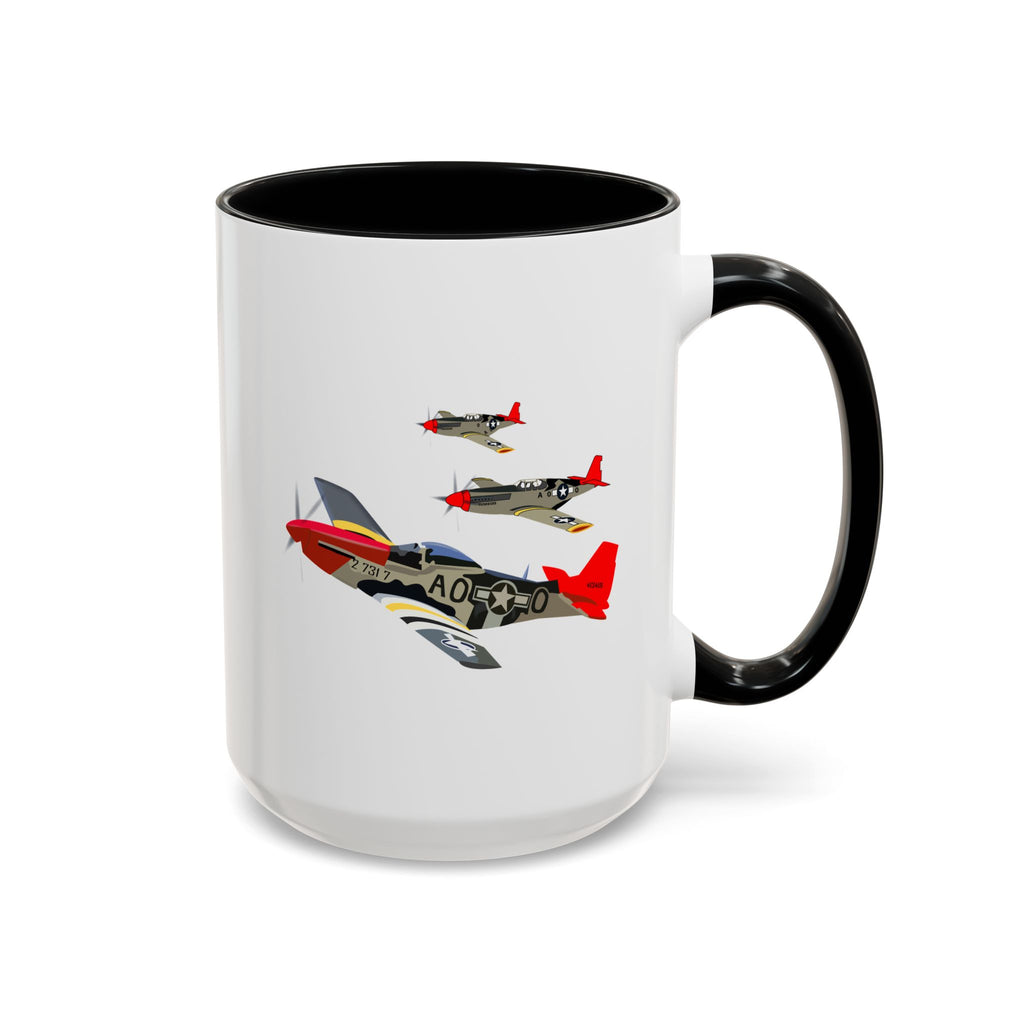 Accent Coffee Mug - Army - AAC - 332nd Fighter Group - 12th AF - Red Tails wo Txt
