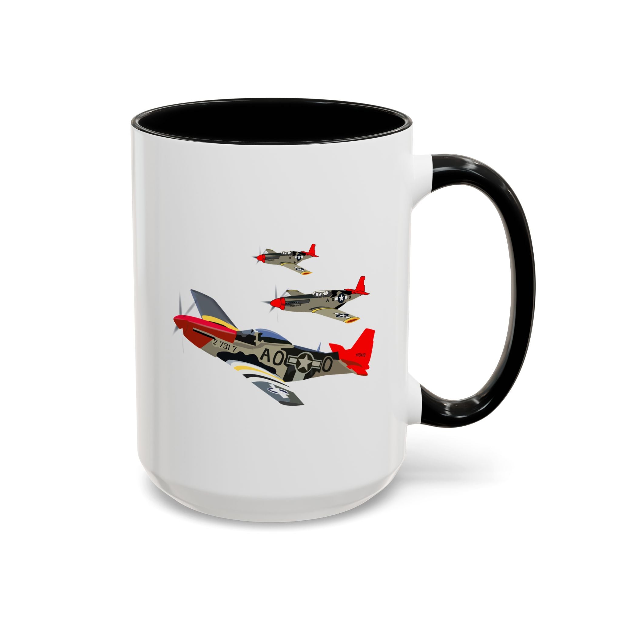 Accent Coffee Mug - Army - AAC - 332nd Fighter Group - 12th AF - Red Tails wo Txt