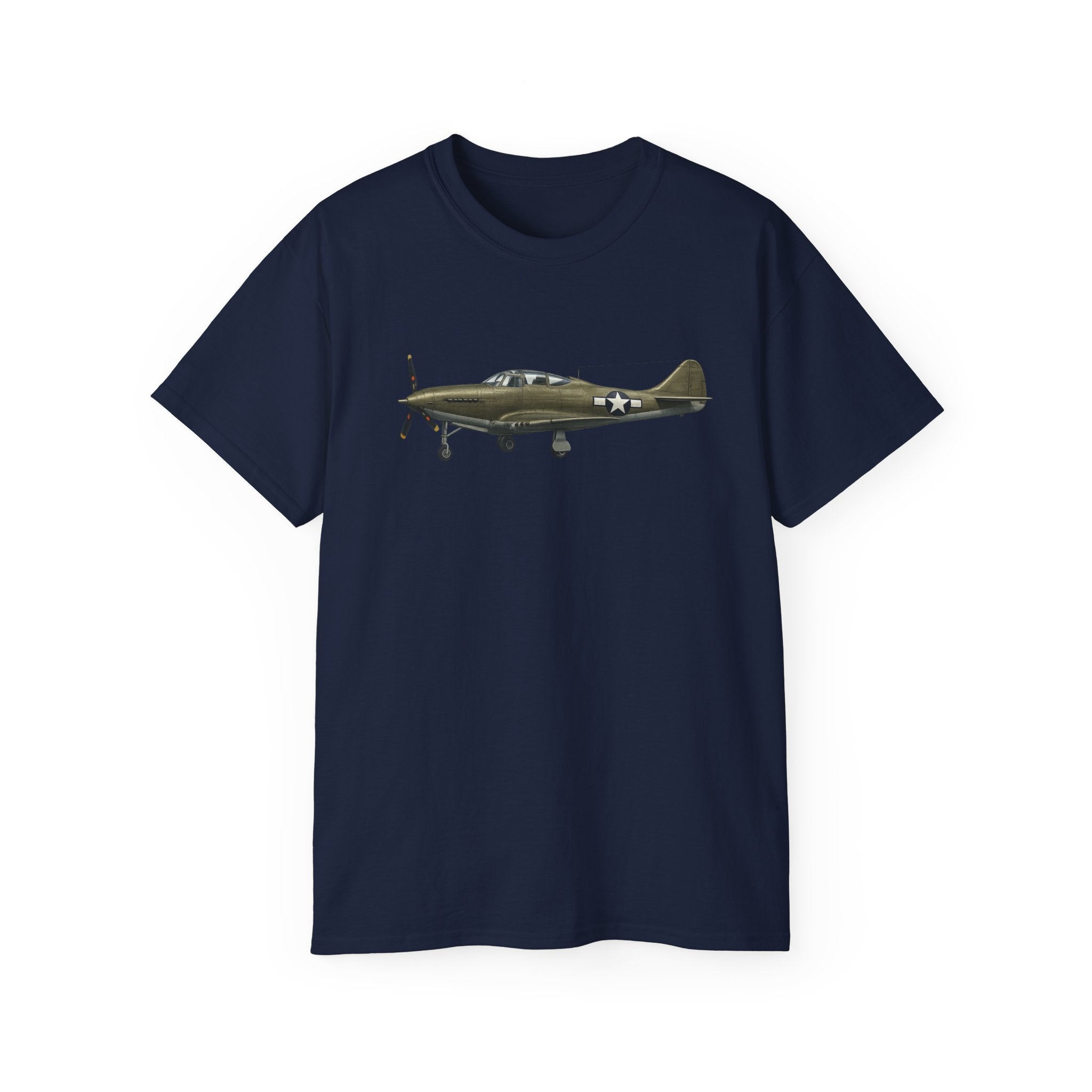 Unisex Ultra Cotton Tee - WWII - Fighter Aircraft - P-63 Kingcobra - Profile - Left