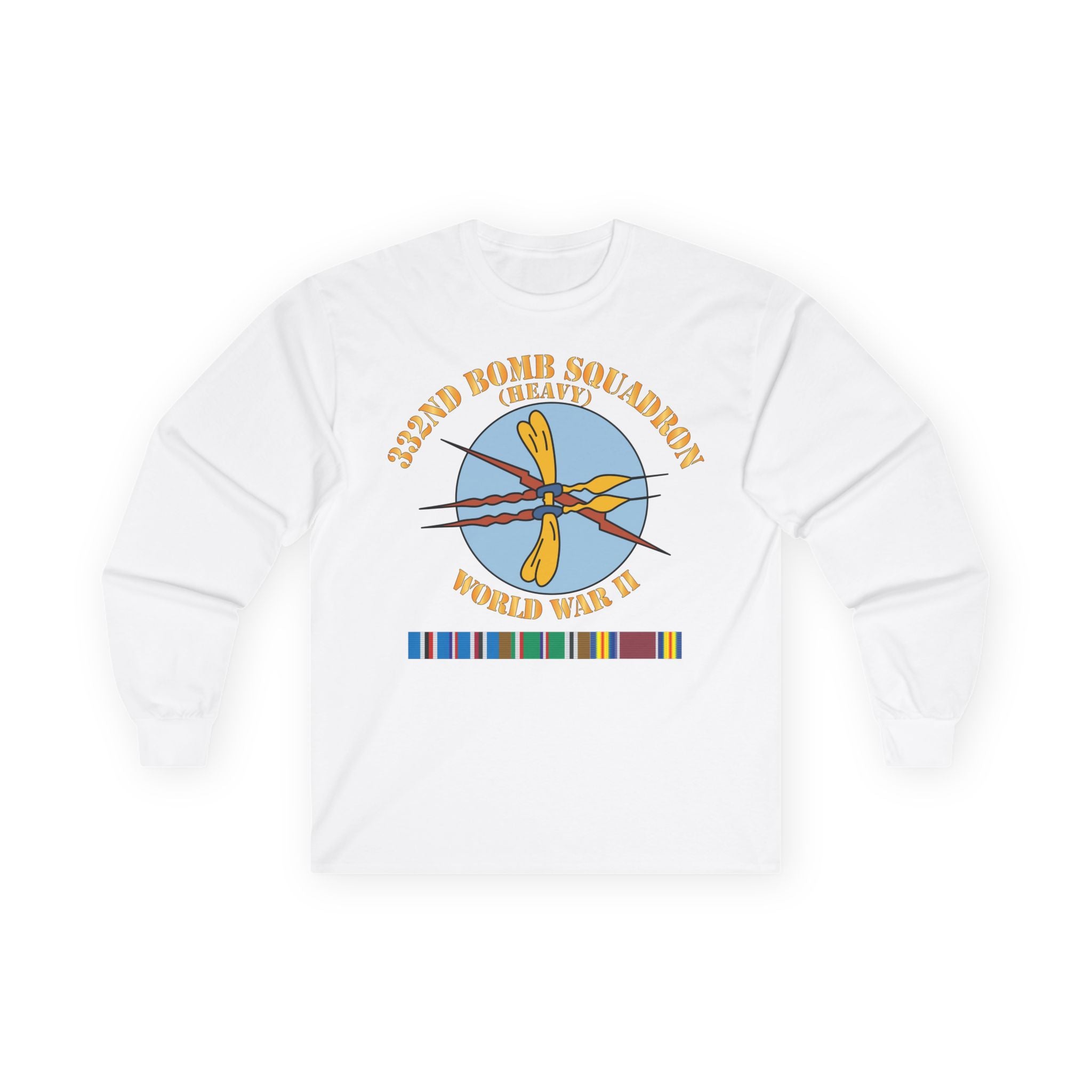 Unisex Long Sleeve Tee - AAC - 332nd Bomb Squadron WWII w SVC X 300