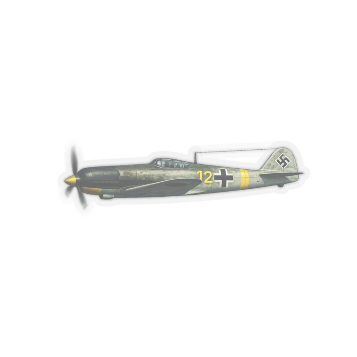 Kiss-Cut Stickers - WWII - Fighter Aircraft - Messerschmitt Bf 109 - Profile - Left - In Flight