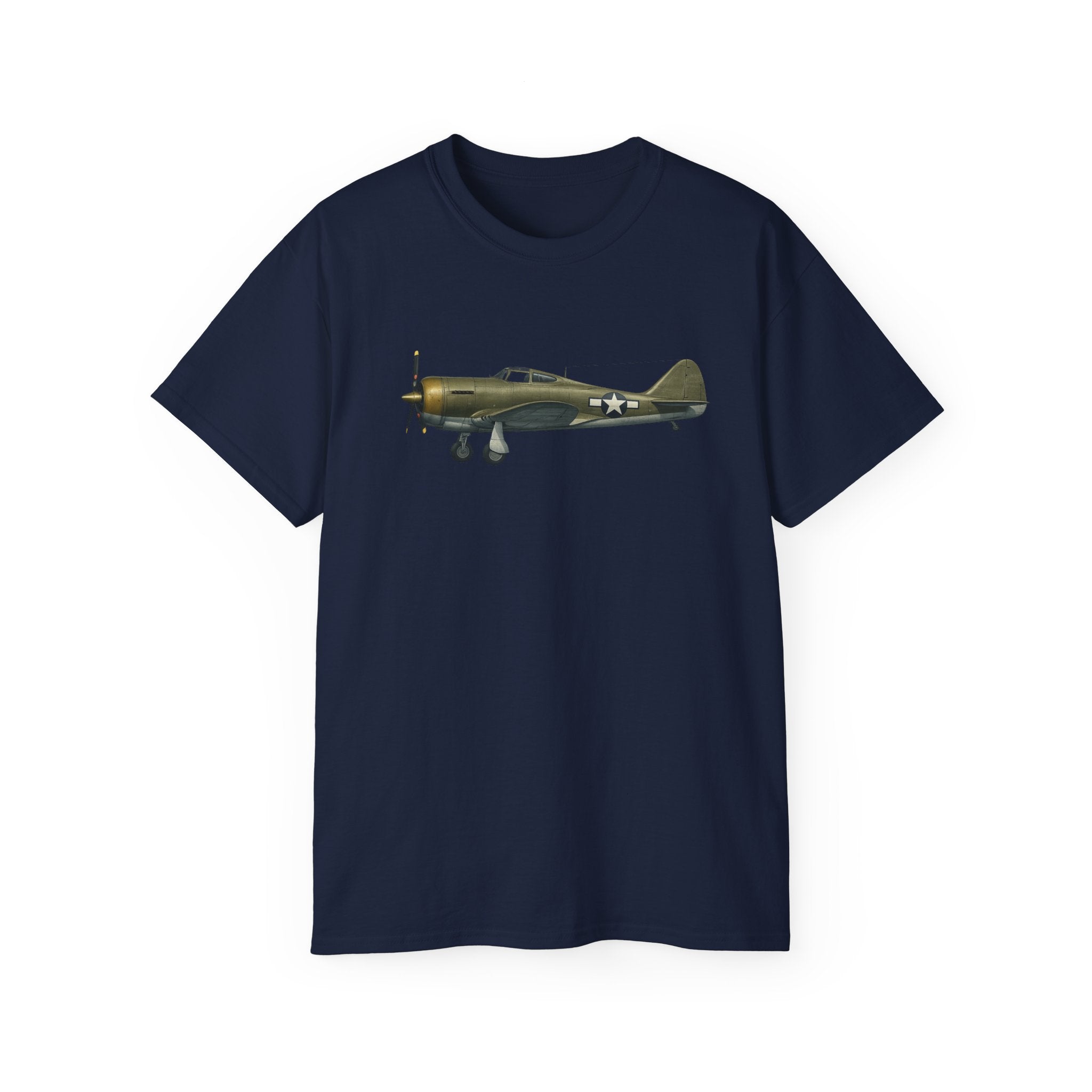 Unisex Ultra Cotton Tee - WWII - Fighter Aircraft - P-43 Lancer - Profile - Left