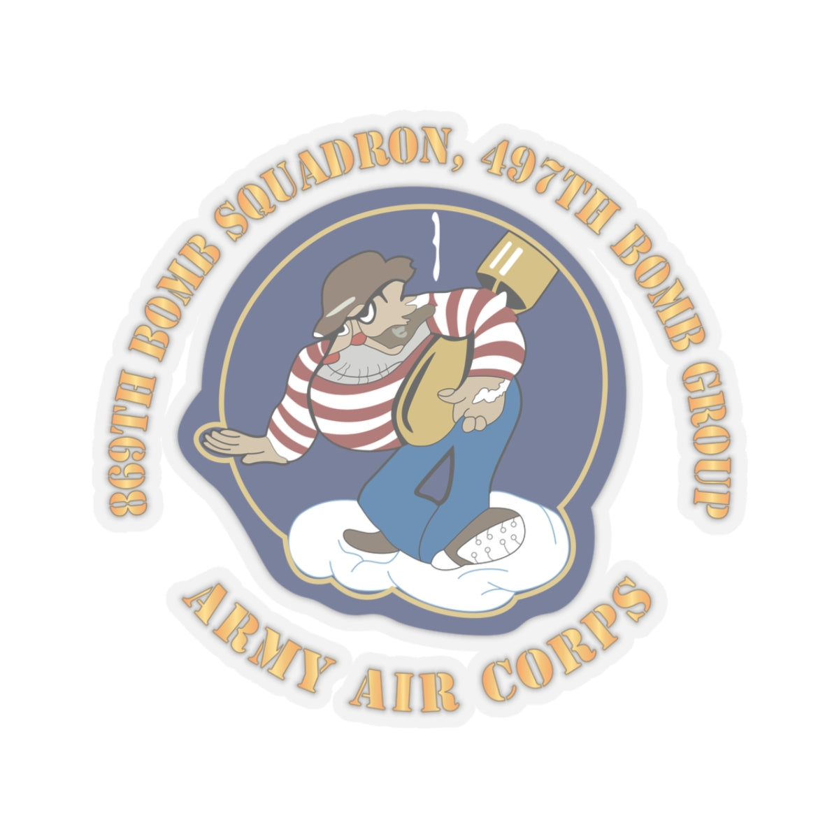 Kiss-Cut Stickers - AAC - 869th Bomb Squadron, 497th Bomb Group X 300