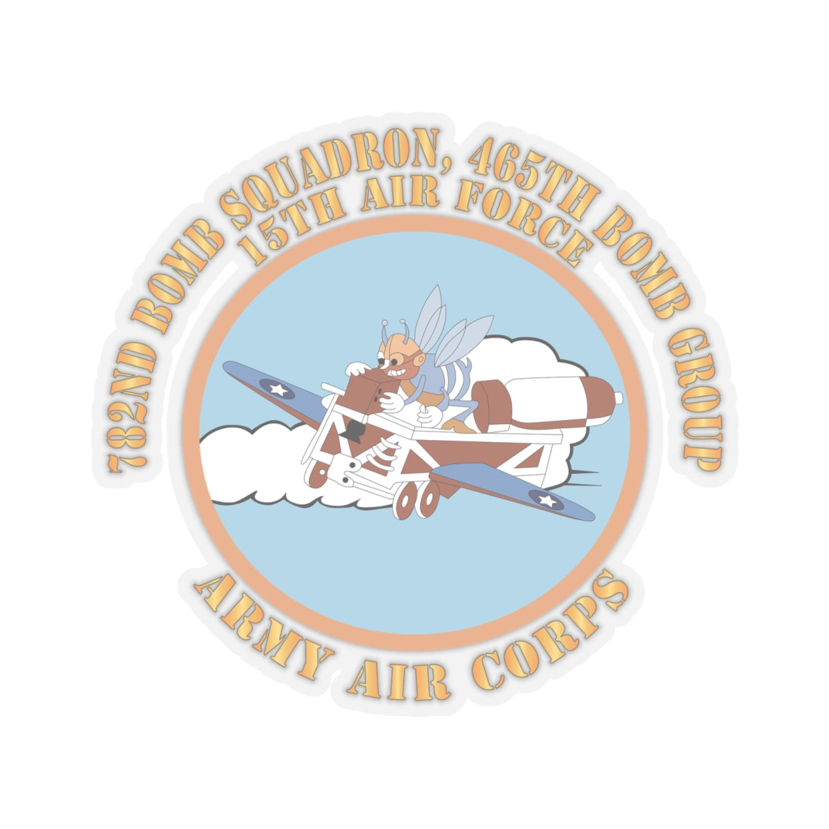Kiss-Cut Stickers - AAC - 782nd Bomb Squadron, 465th Bomb Group - 15th AF X 300