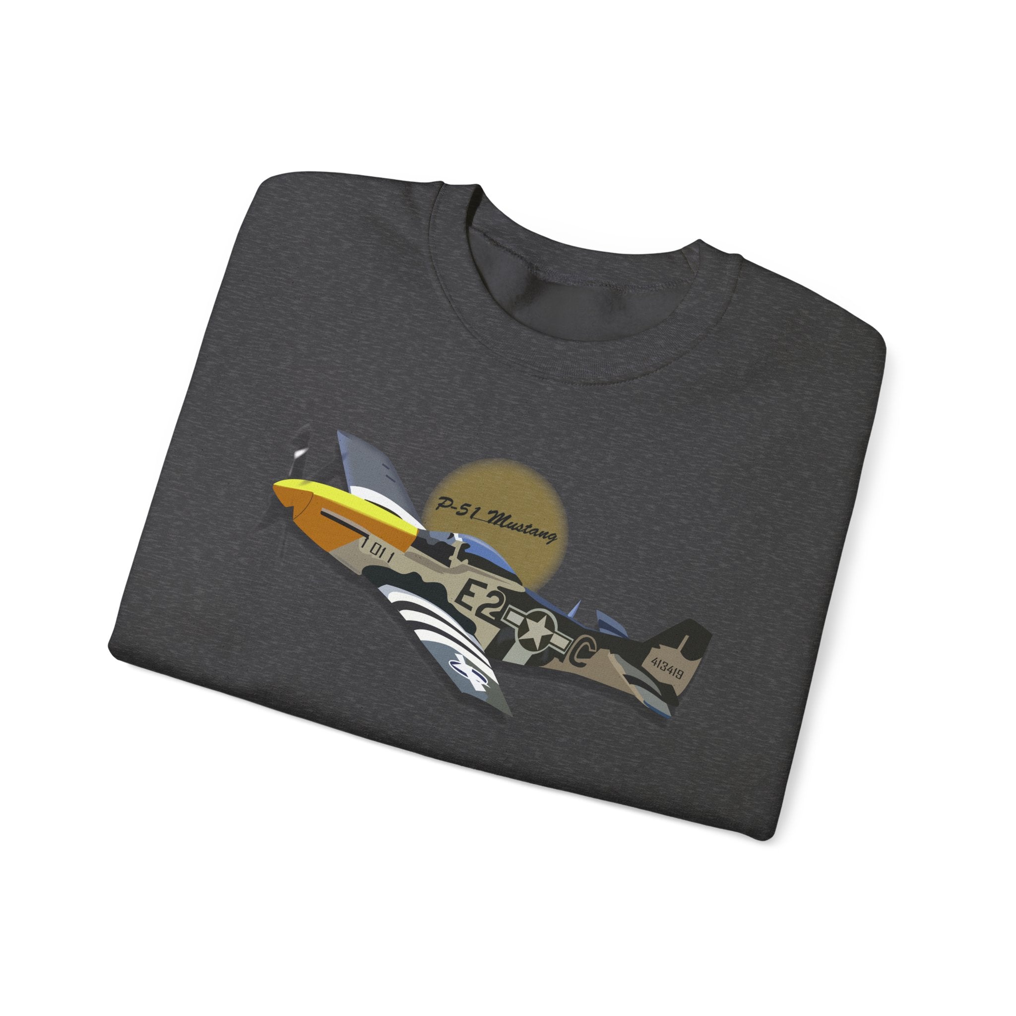 Crewneck Sweatshirt - Army Air Corps P-51 Mustang wo AAC X 300