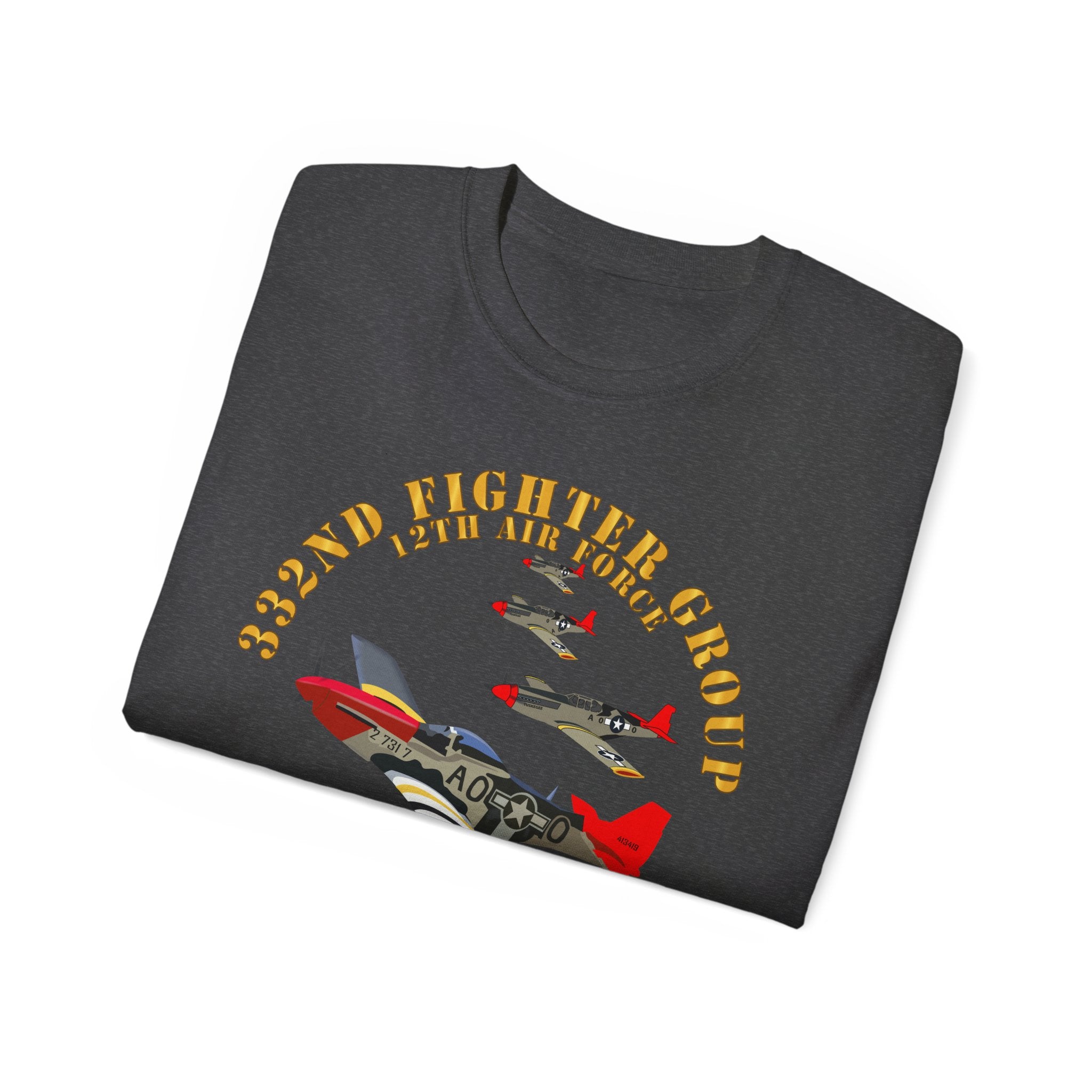 Unisex Ultra Cotton Tee - Army - AAC - 332nd Fighter Group - 12th AF - Red Tails v1