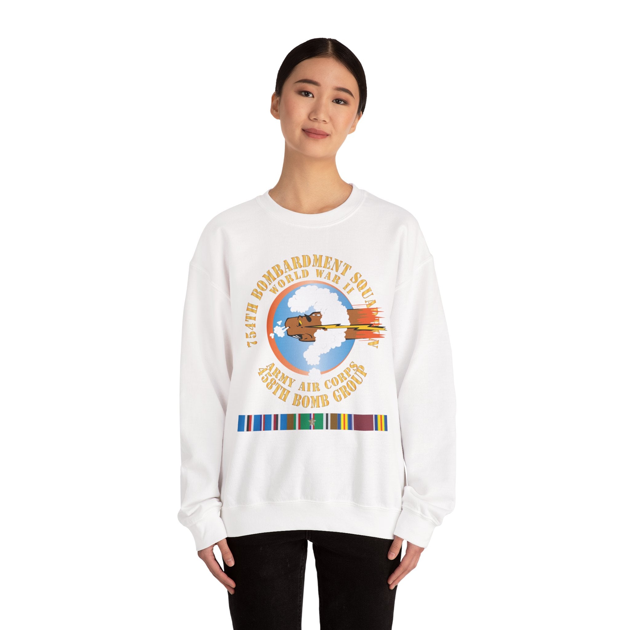 Crewneck Sweatshirt - AAC - 754th Bombardment Squadron - 458th Bomb Group - WWII w EUR SVC X 300