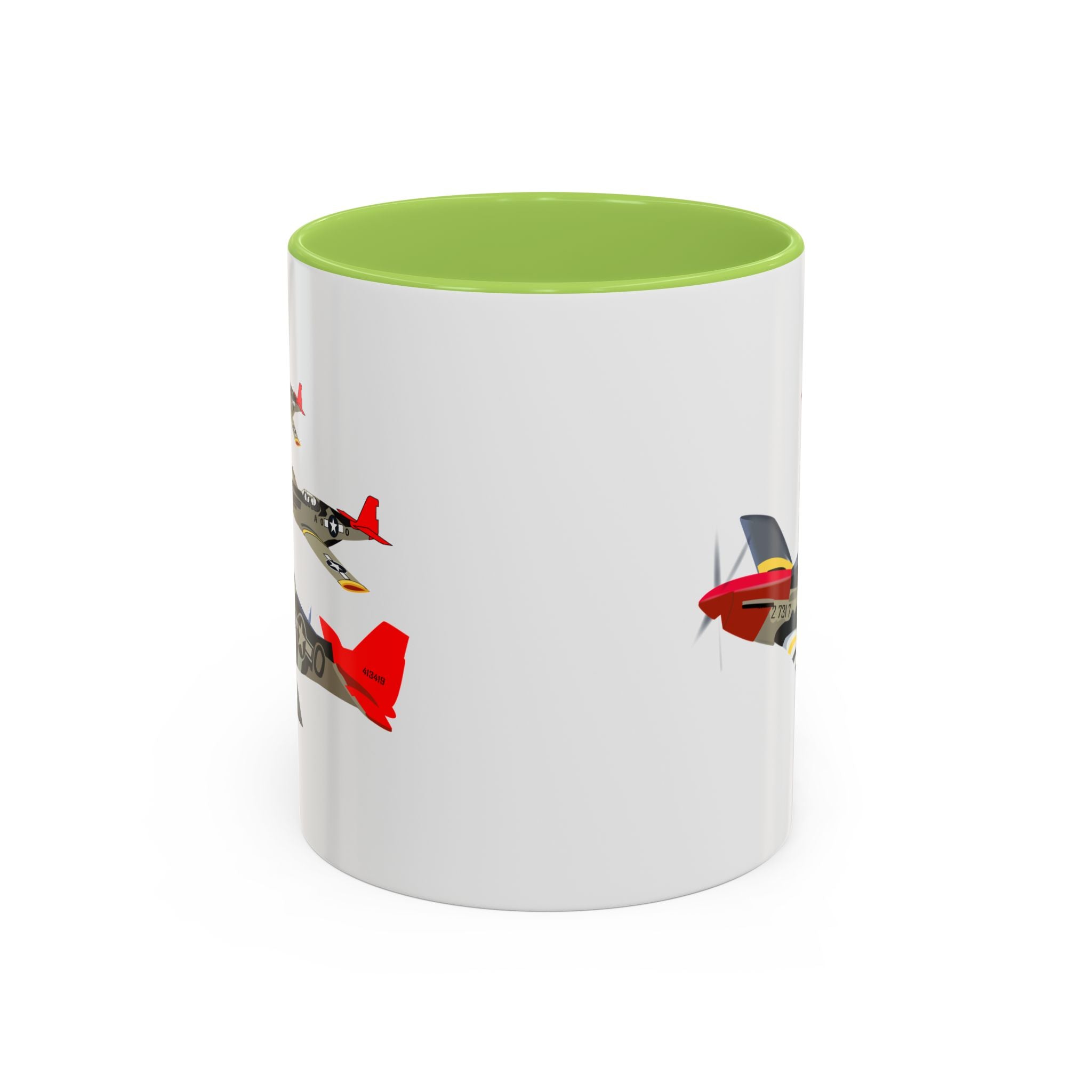 Accent Coffee Mug - Army - AAC - 332nd Fighter Group - 12th AF - Red Tails wo Txt