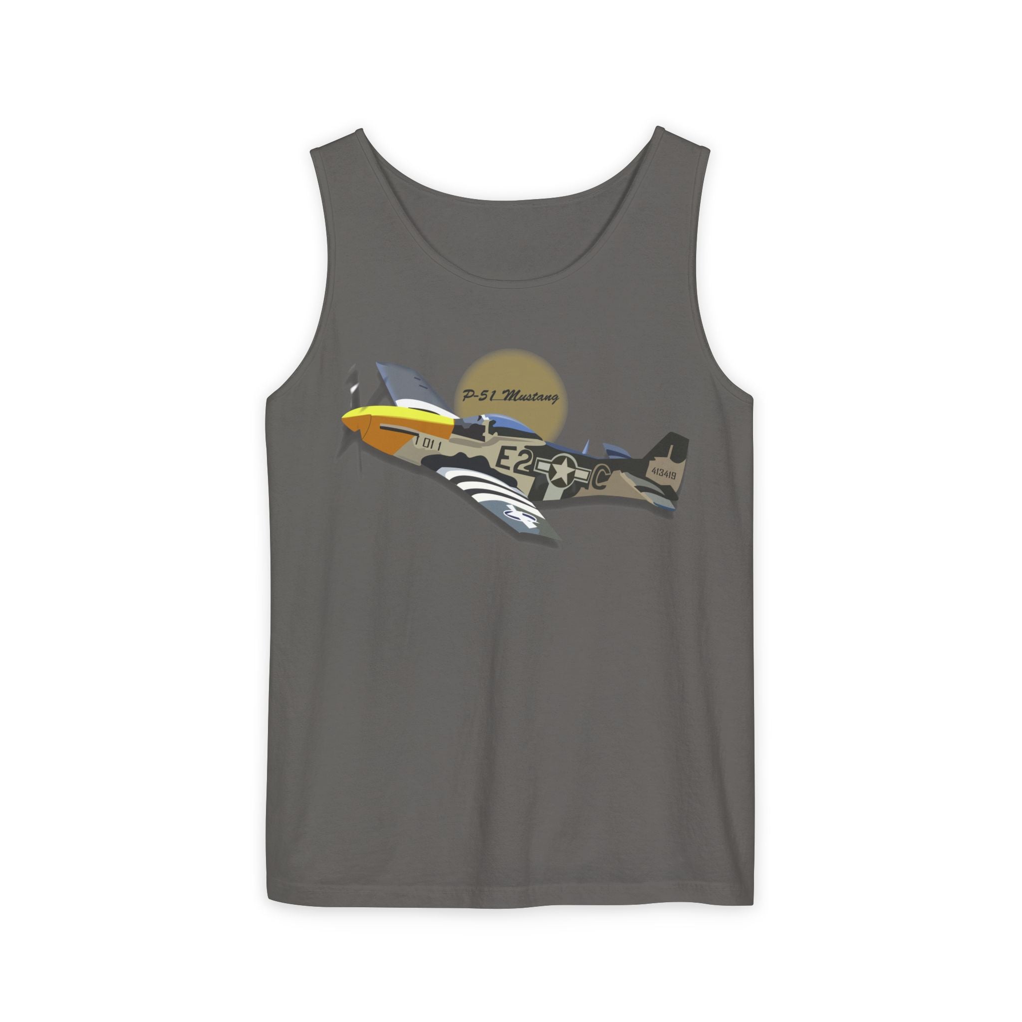 Unisex Garment-Dyed Tank Top - Army Air Corps P-51 Mustang wo AAC X 300