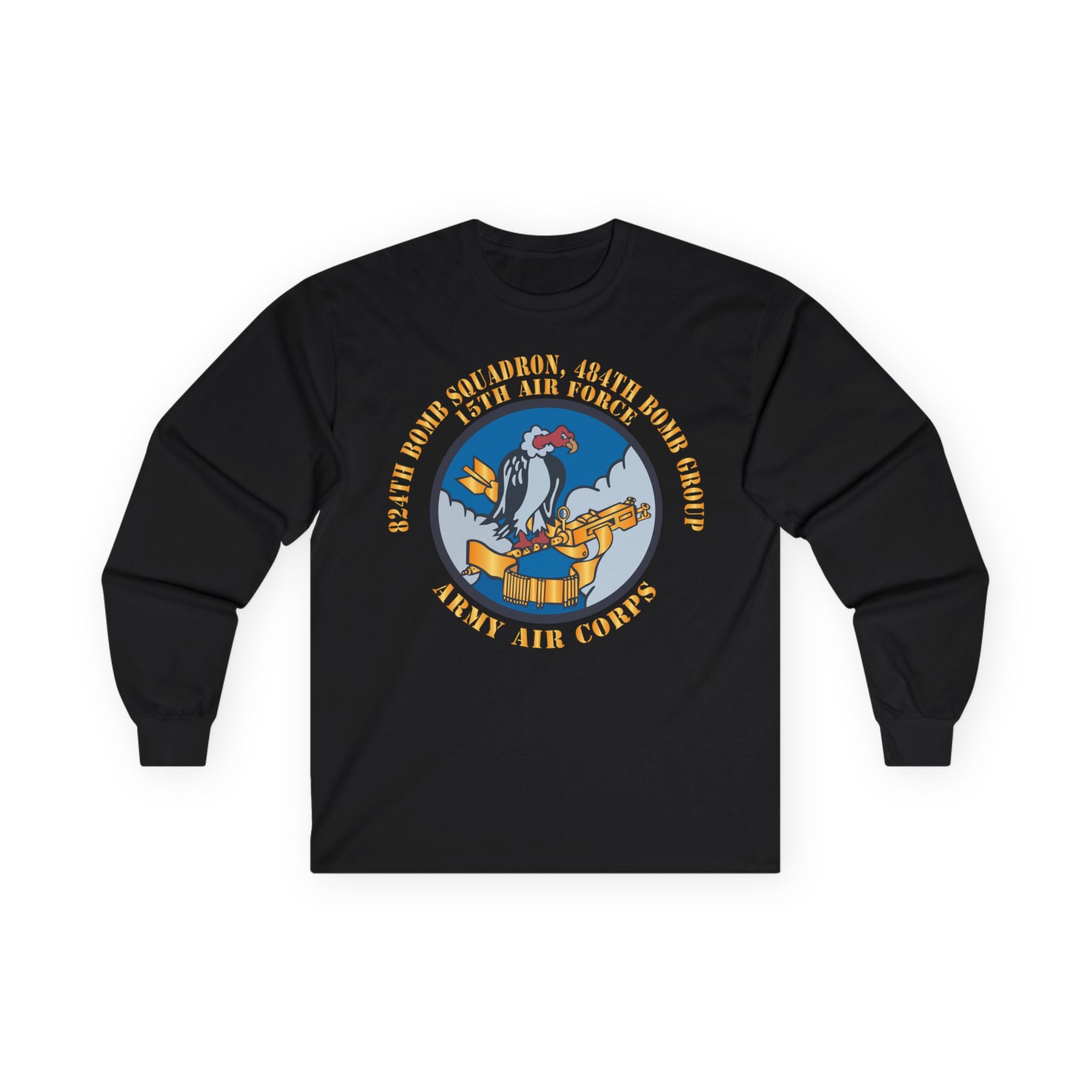 Unisex Long Sleeve Tee - AAC - 824th Bomb Squadron, 484th Bomb Group - 15th AAF X 300