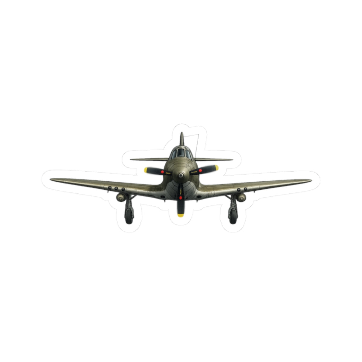 Kiss-Cut Stickers - WWII - Fighter Aircraft - P-63 Kingcobra - Profile - Head On
