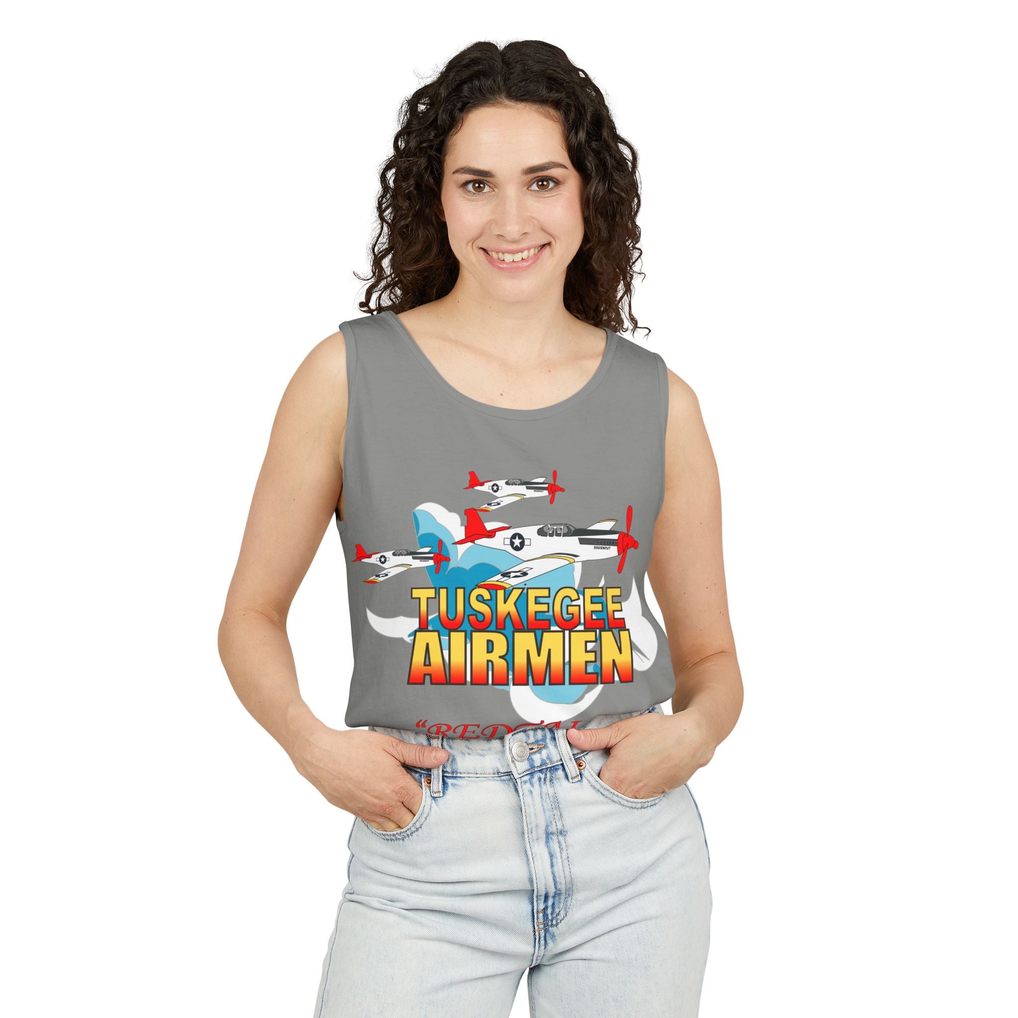 Unisex Garment-Dyed Tank Top - Army Air Corp - Tuskegee Airmen - Redtails - 3AC - X 300