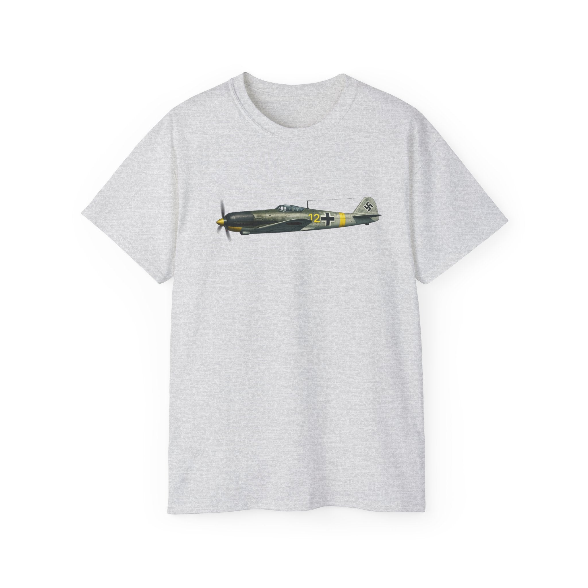 Unisex Ultra Cotton Tee - WWII - Fighter Aircraft - Messerschmitt Bf 109 - Profile - Left - In Flight