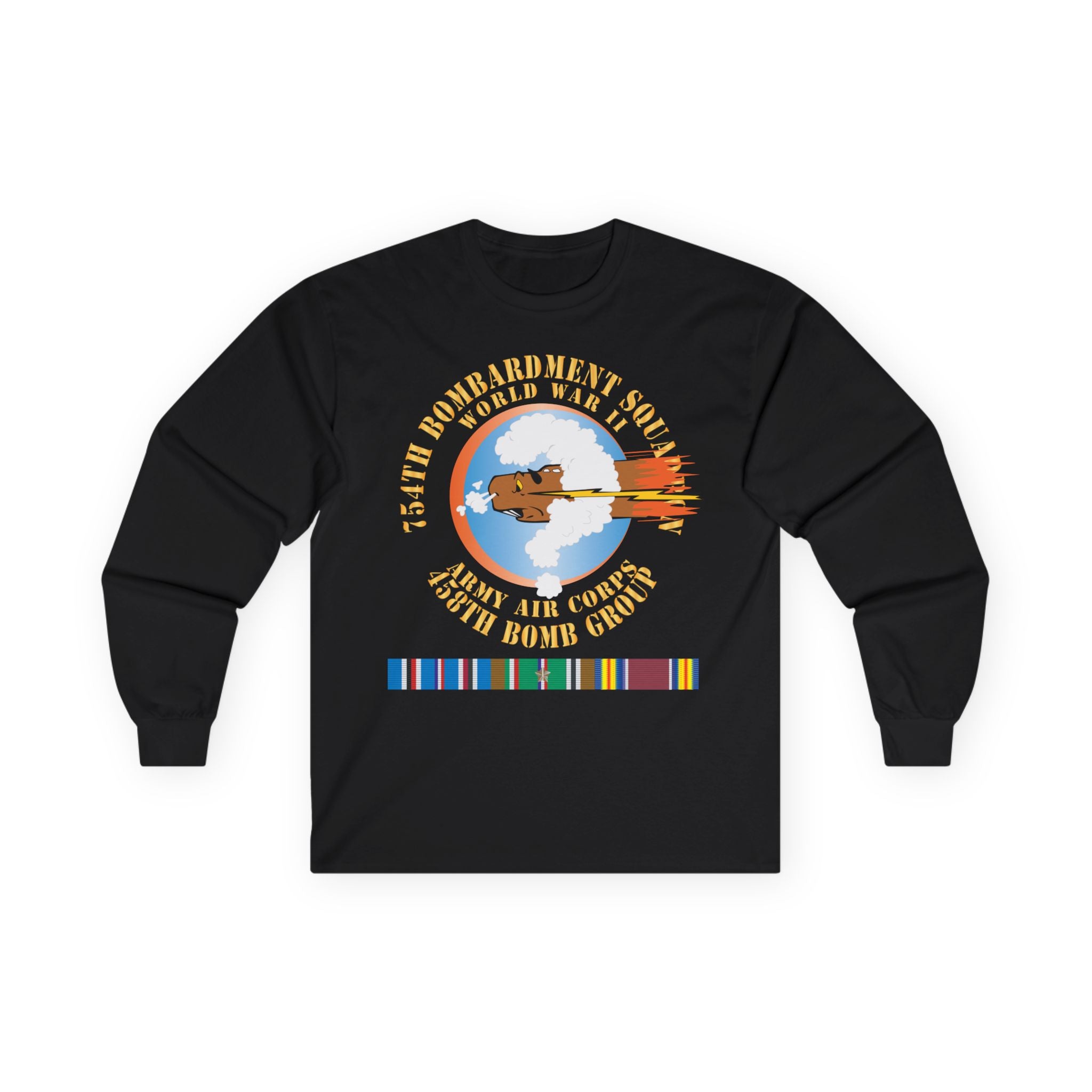 Unisex Long Sleeve Tee - AAC - 754th Bombardment Squadron - 458th Bomb Group - WWII w EUR SVC X 300