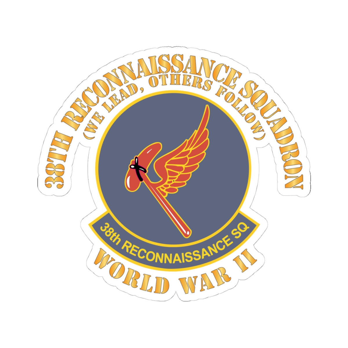 Kiss-Cut Stickers - AAC - 38th Reconnaissance Squadron - WWII X 300