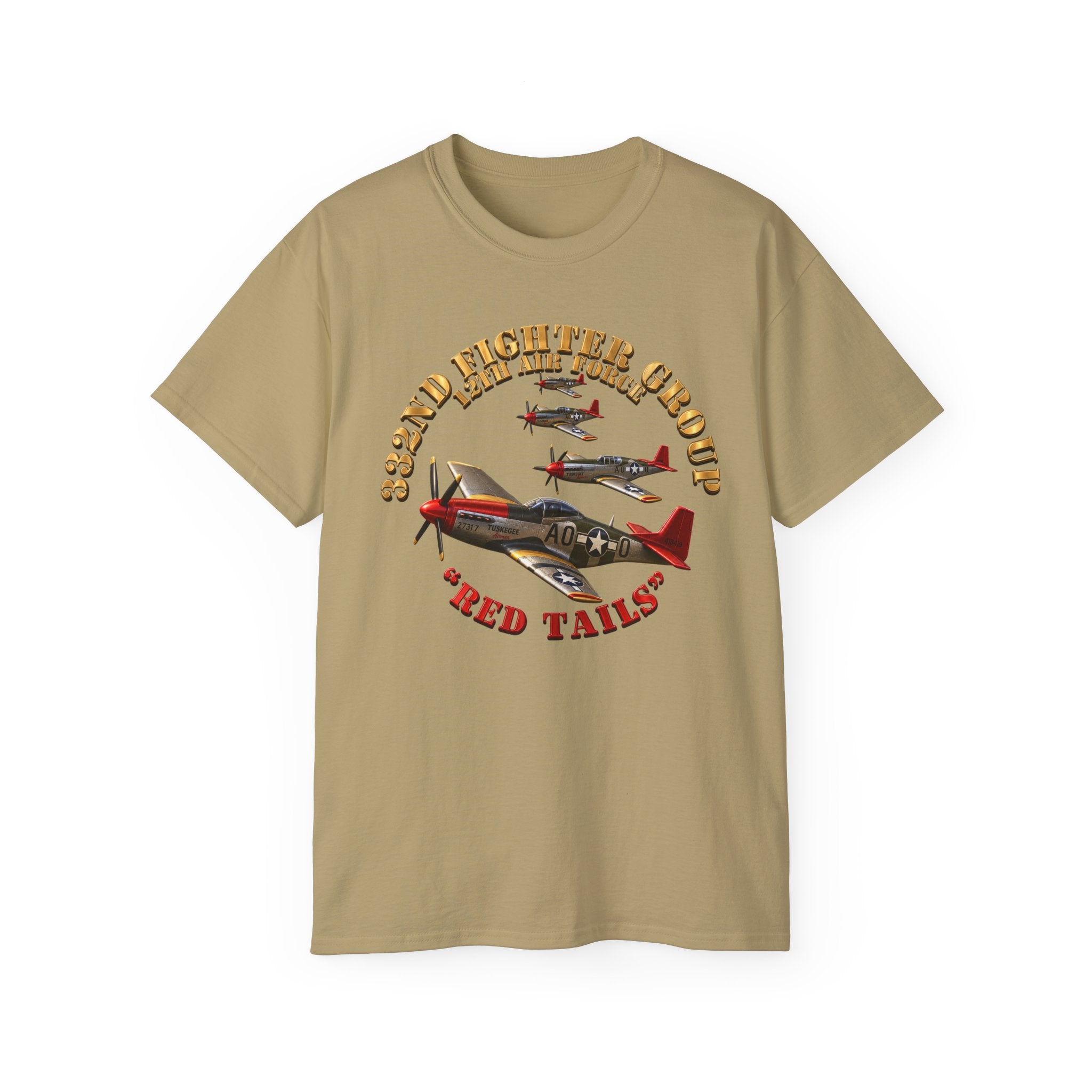 Unisex Ultra Cotton Tee - 332nd Fighter Group Red Tails emblem