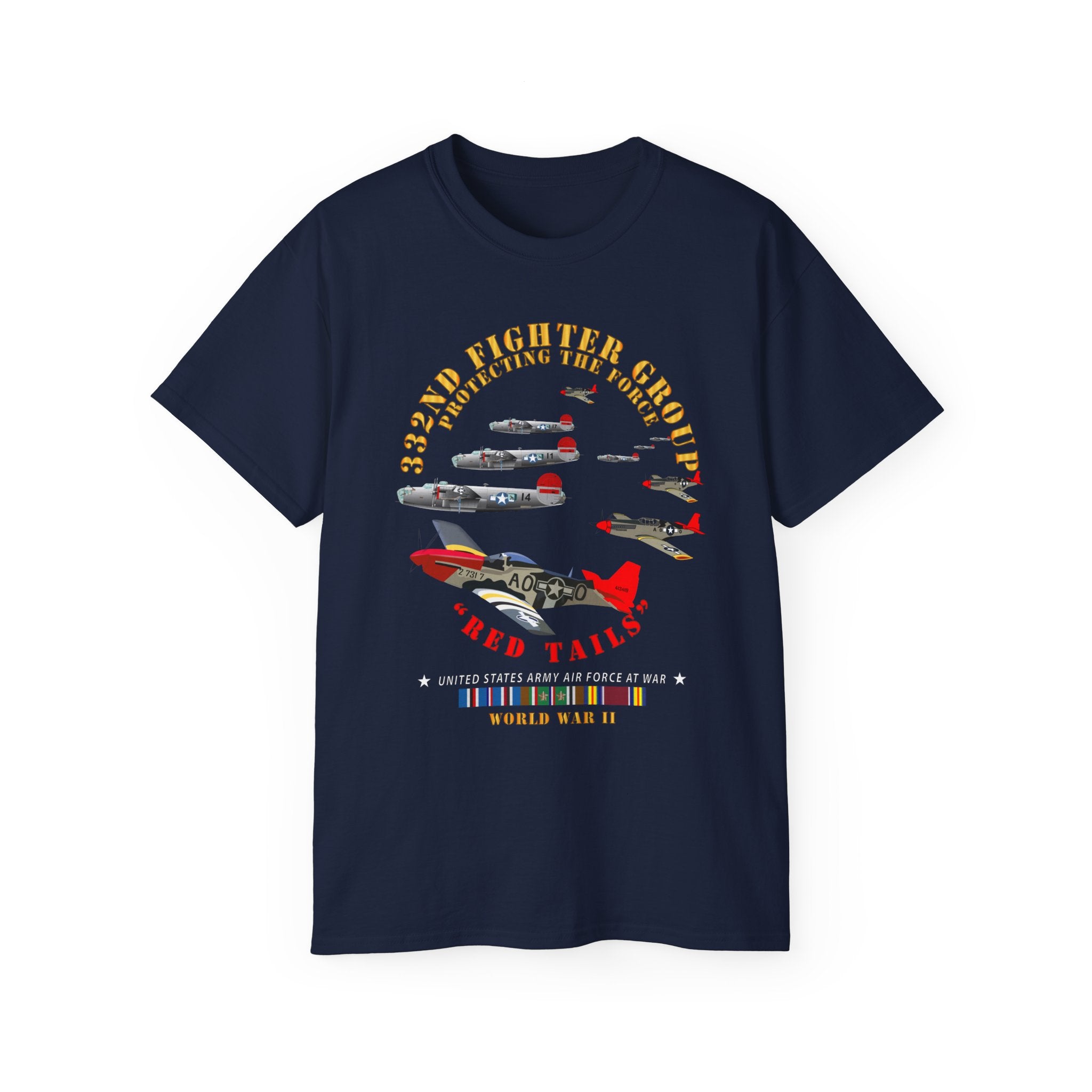 Unisex Ultra Cotton Tee - Army - AAC - 332nd Fighter Group - Red Tails - Protect Force