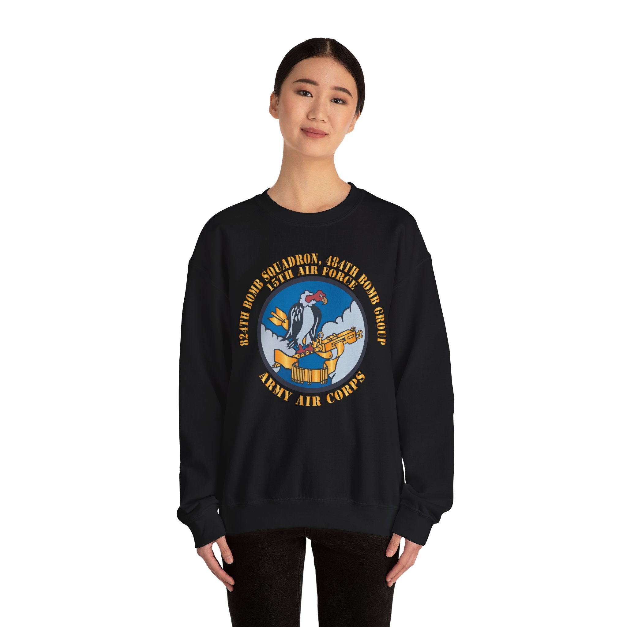 Crewneck Sweatshirt - AAC - 824th Bomb Squadron, 484th Bomb Group - 15th AAF X 300