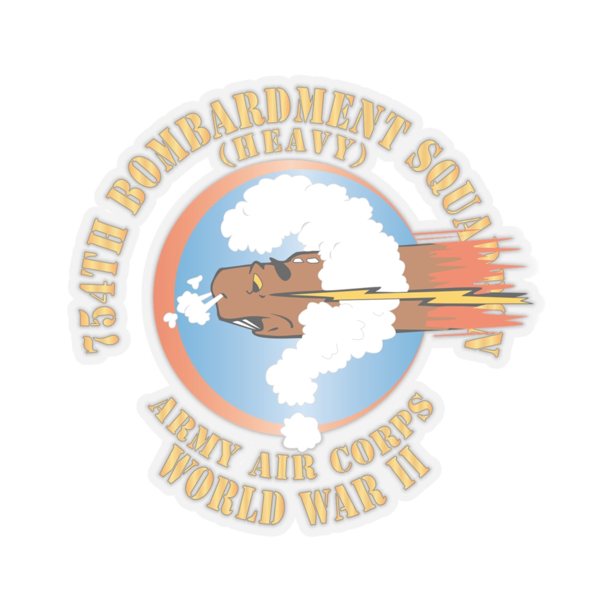 Kiss-Cut Stickers - AAC - 754th Bombardment Squadron - Army Air Corps - WWII X 300
