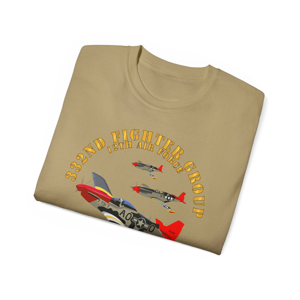 Unisex Ultra Cotton Tee - Army - AAC - 332nd Fighter Group - 12th AF - Red Tails
