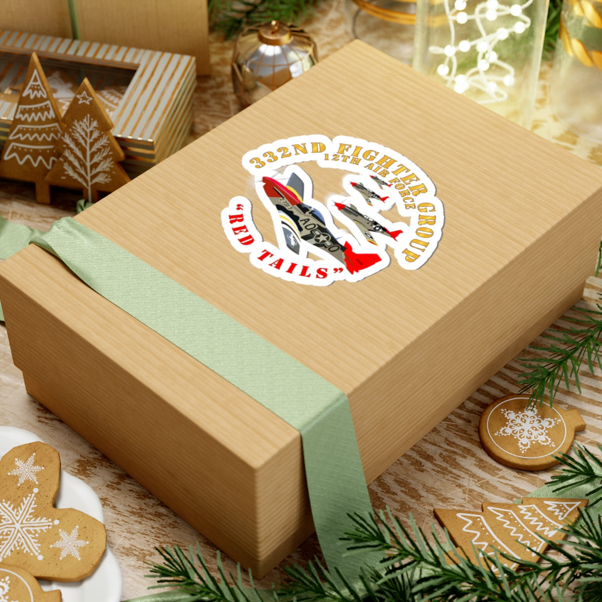 Kiss-Cut Stickers - Army - AAC - 332nd Fighter Group - 12th AF - Red Tails v1