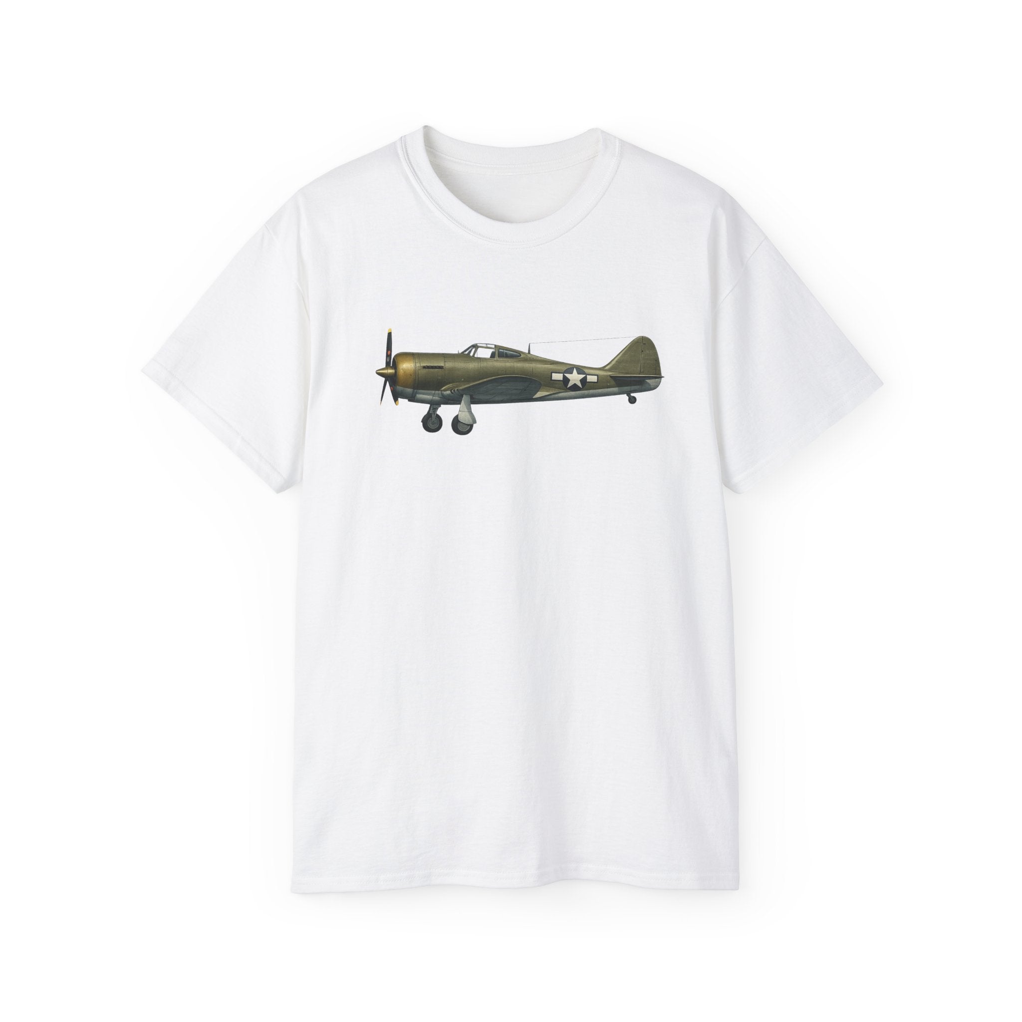 Unisex Ultra Cotton Tee - WWII - Fighter Aircraft - P-43 Lancer - Profile - Left