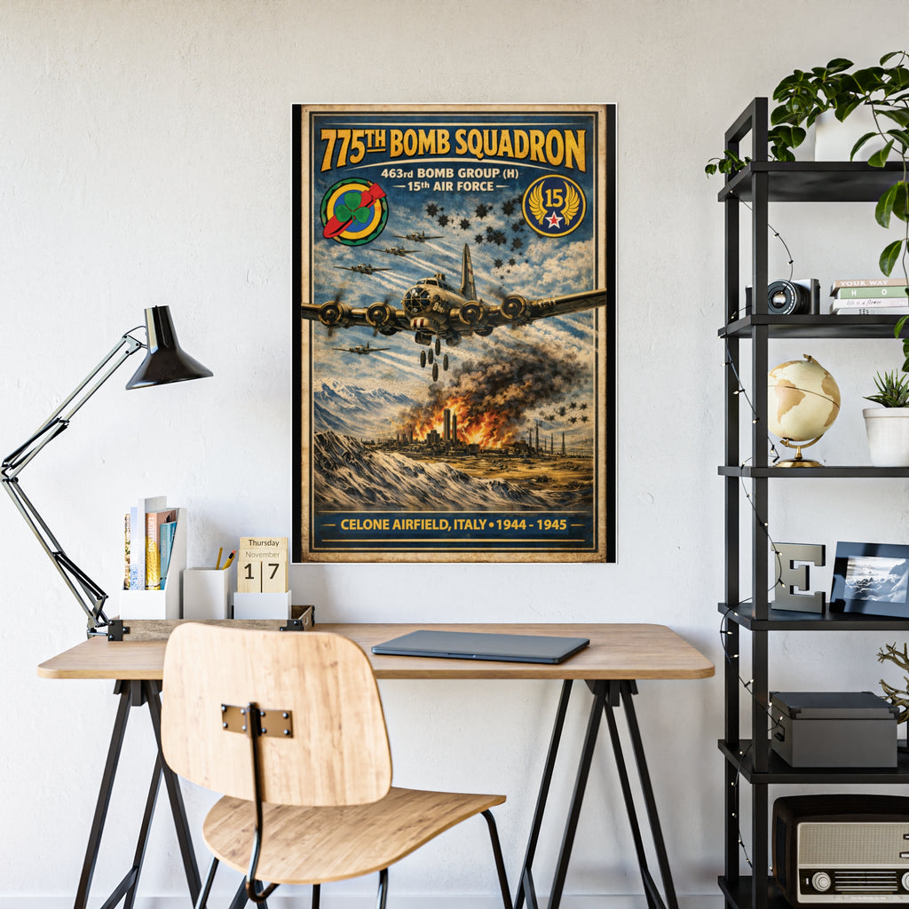 775th Bomb Squadron Vintage Air Force Tribute Poster Print - Gloss Poster