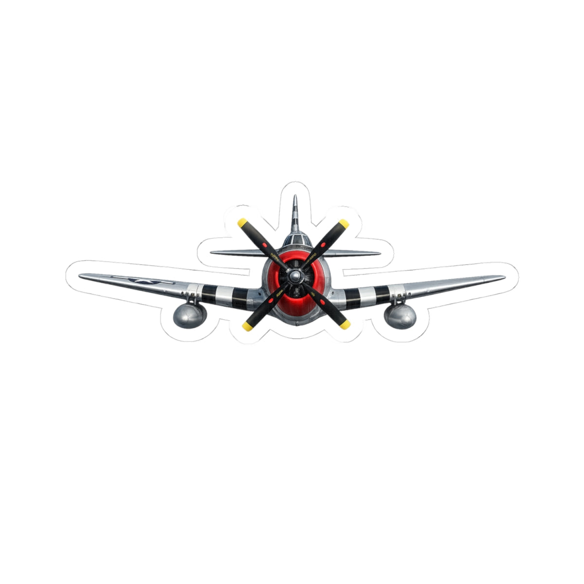 Kiss-Cut Stickers - WWII - Fighter Aircraft - P- 47 thunderbolt - Profile - Head On