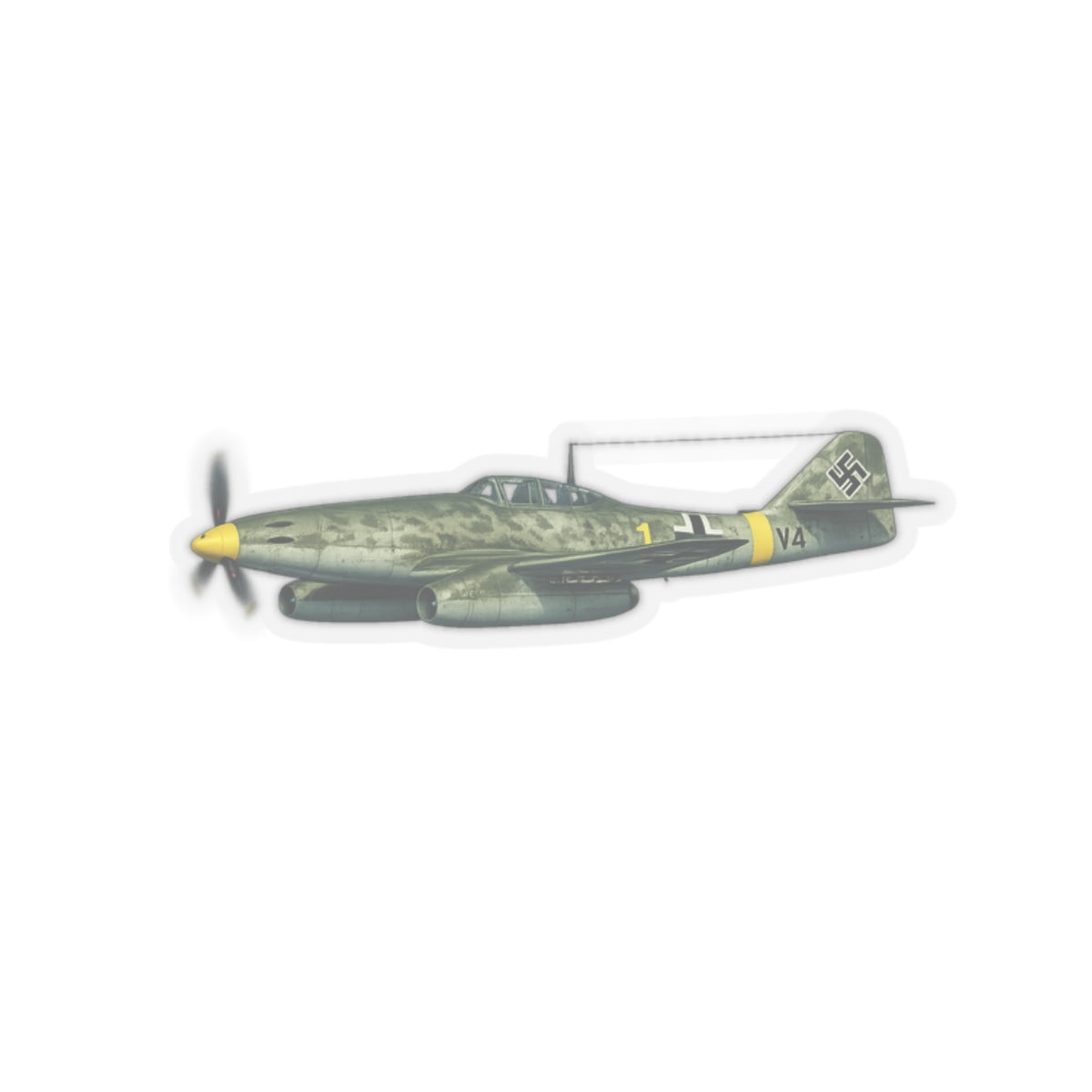 Kiss-Cut Stickers - WWII - Fighter Aircraft - Messerschmitt Me 262 - Profile - Left - In Flight