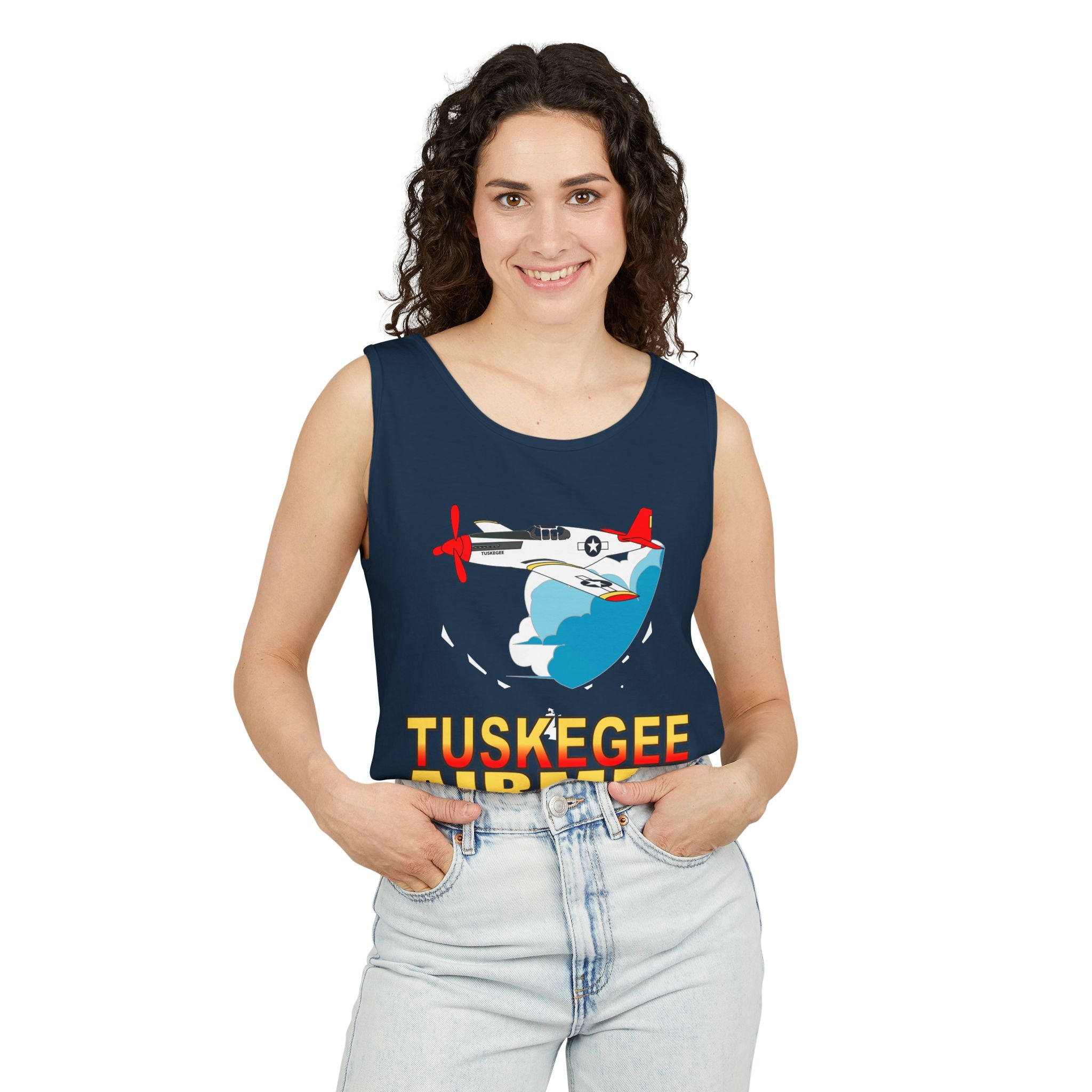 Unisex Garment-Dyed Tank Top - Army Air Corp - Tuskegee Airmen - Redtails - AC - X 300