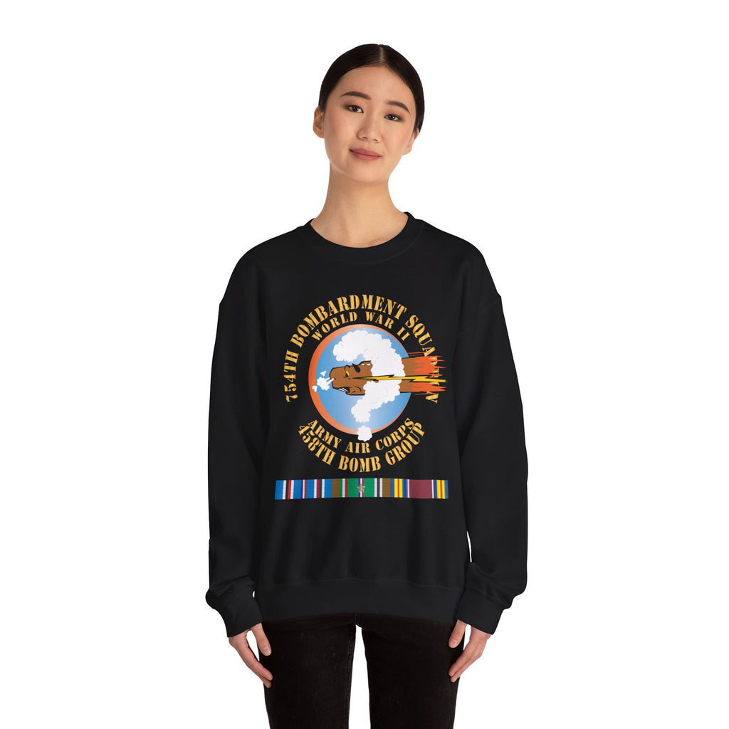 Crewneck Sweatshirt - AAC - 754th Bombardment Squadron - 458th Bomb Group - WWII w EUR SVC X 300