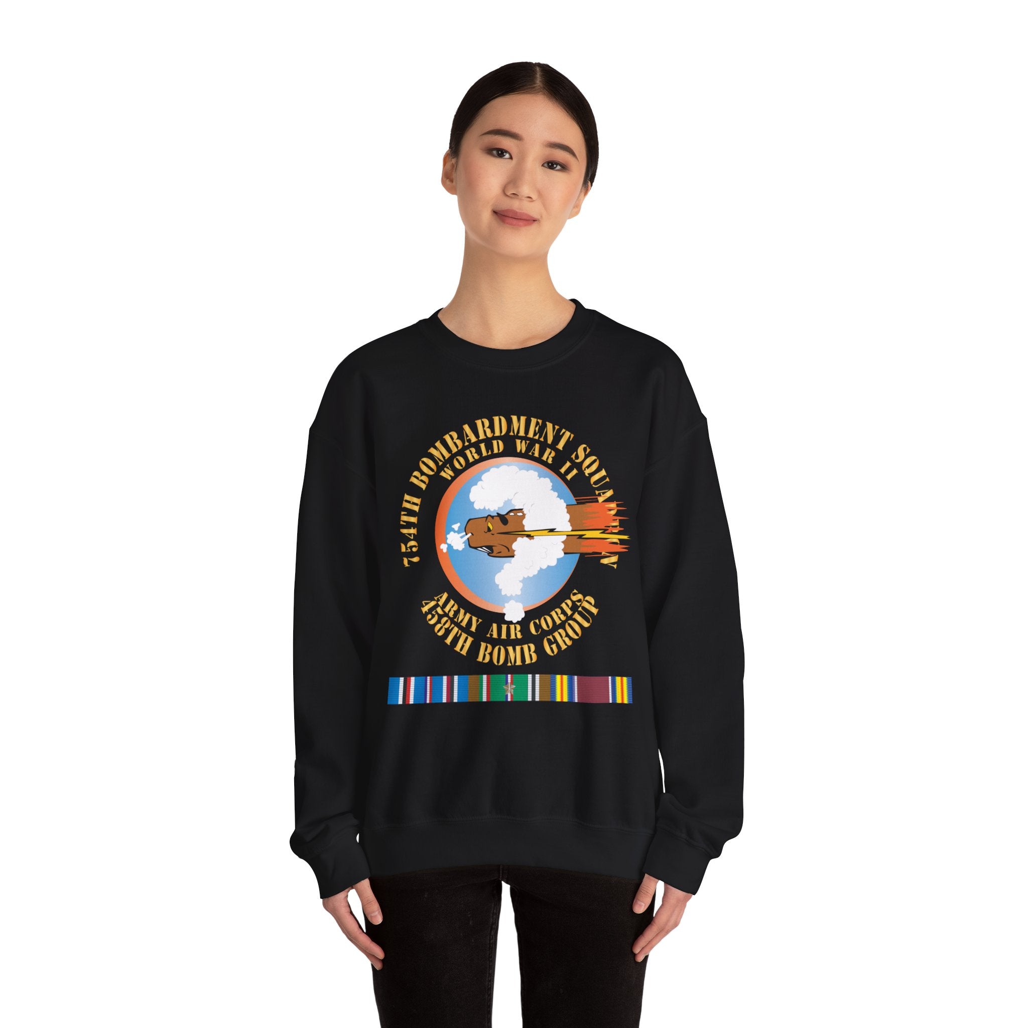 Crewneck Sweatshirt - AAC - 754th Bombardment Squadron - 458th Bomb Group - WWII w EUR SVC X 300