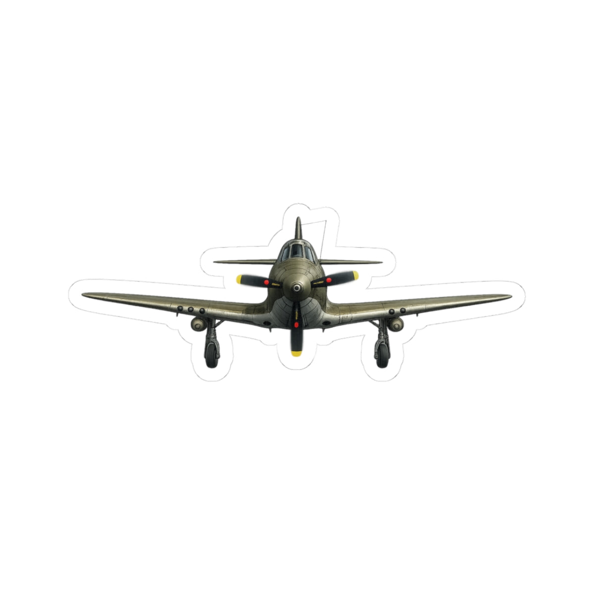 Kiss-Cut Stickers - WWII - Fighter Aircraft - P-63 Kingcobra - Profile - Head On