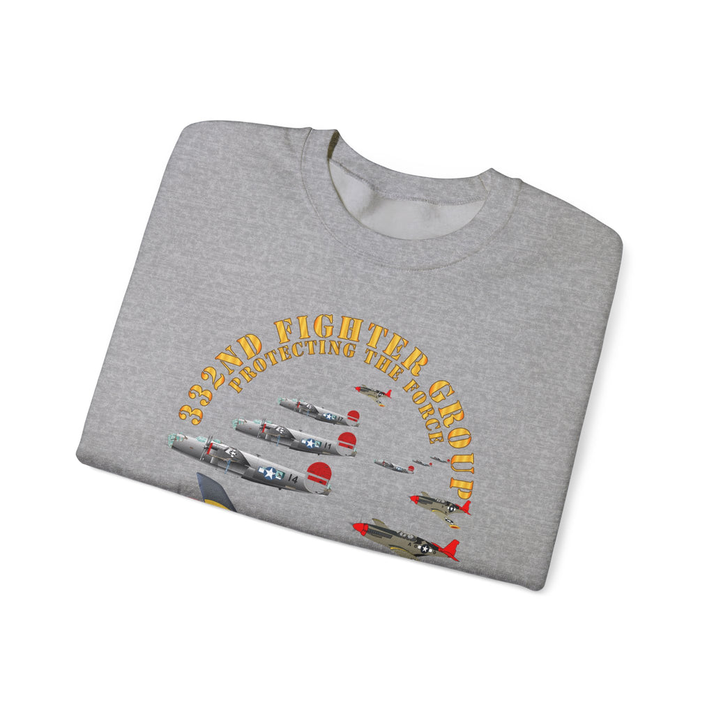 Crewneck Sweatshirt - Army - AAC - 332nd Fighter Group - Red Tails - Protect Force
