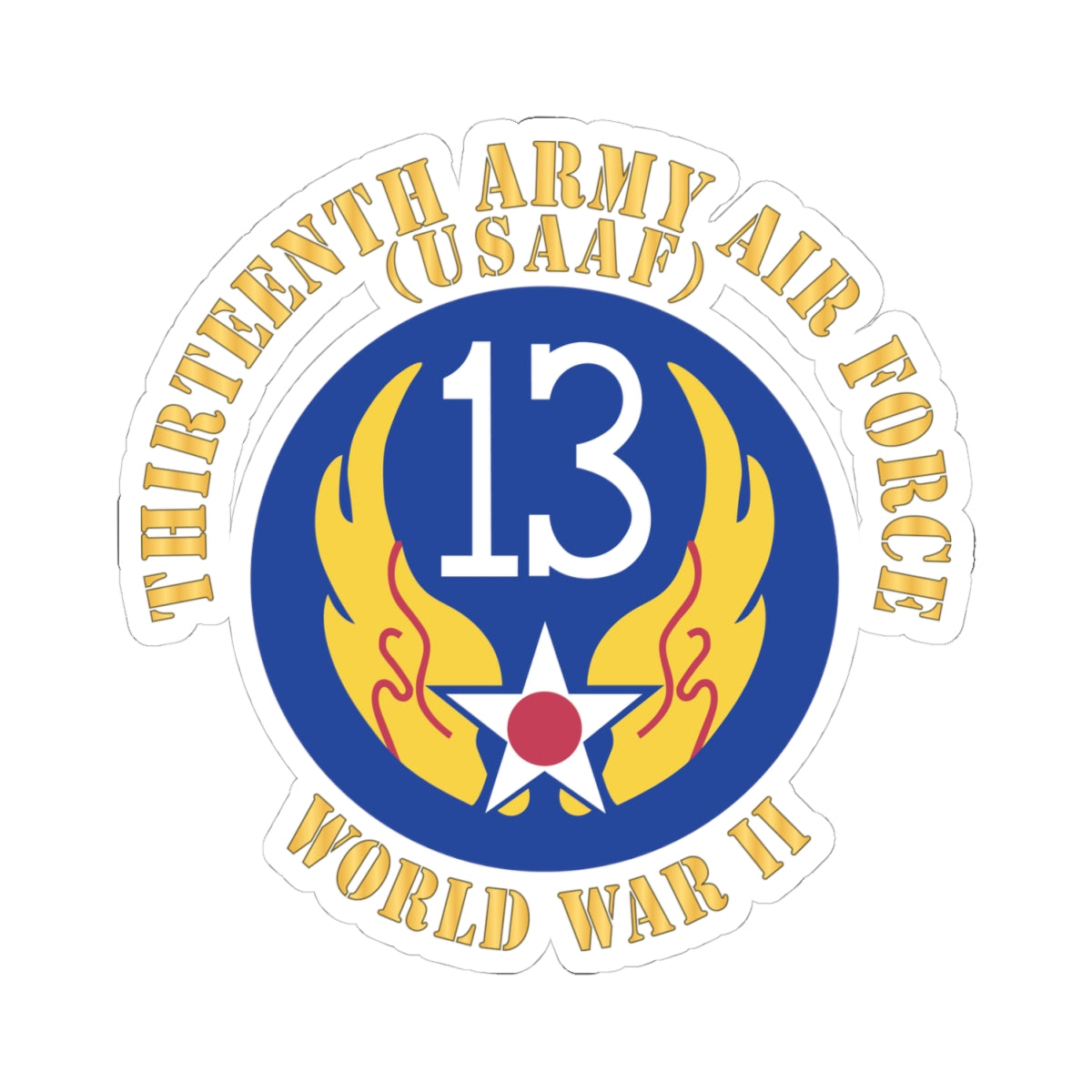 Kiss-Cut Stickers - AAC - SSI - 13th Air Force - WWII - USAAF x 300