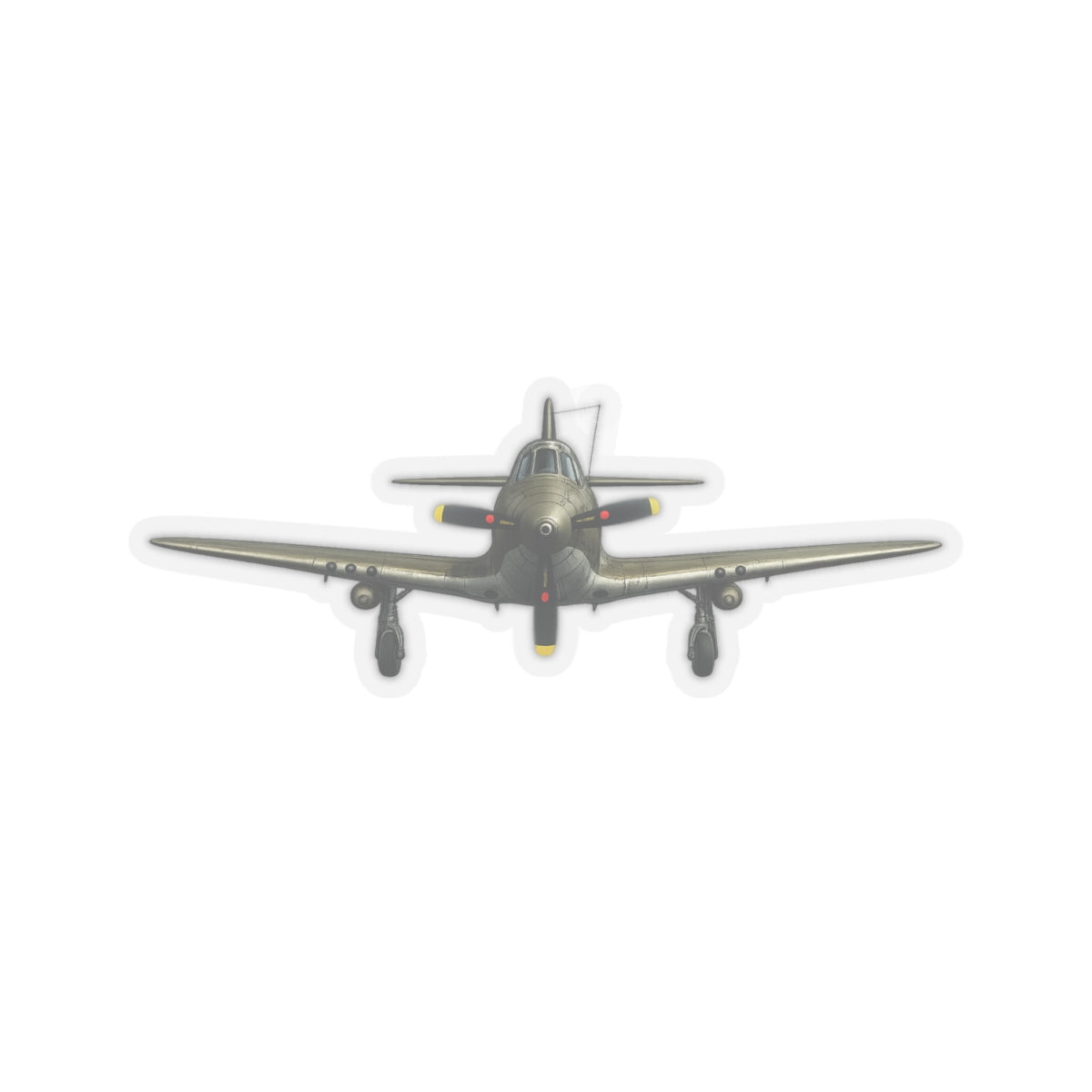 Kiss-Cut Stickers - WWII - Fighter Aircraft - P-63 Kingcobra - Profile - Head On