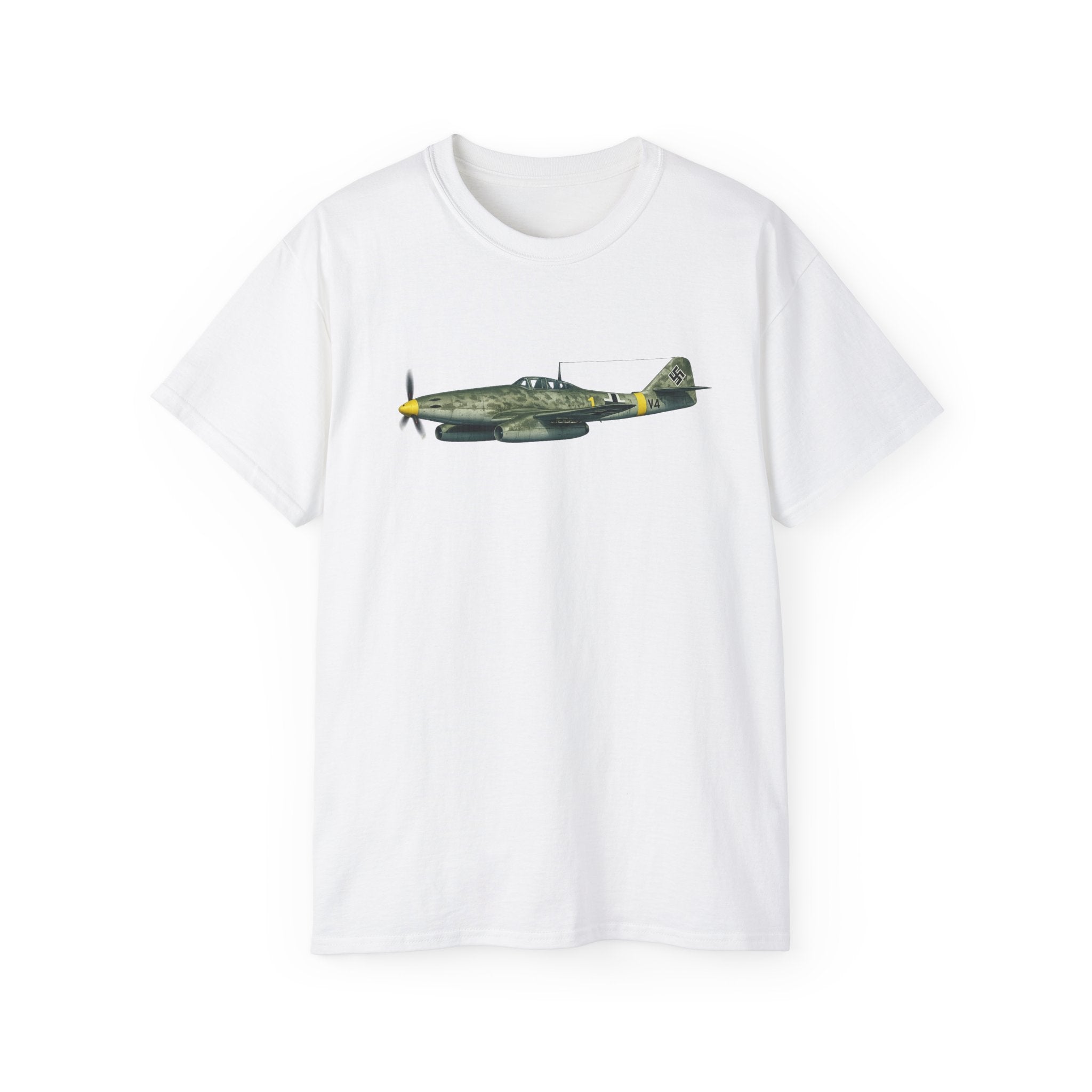 Unisex Ultra Cotton Tee - WWII - Fighter Aircraft - Messerschmitt Me 262 - Profile - Left - In Flight