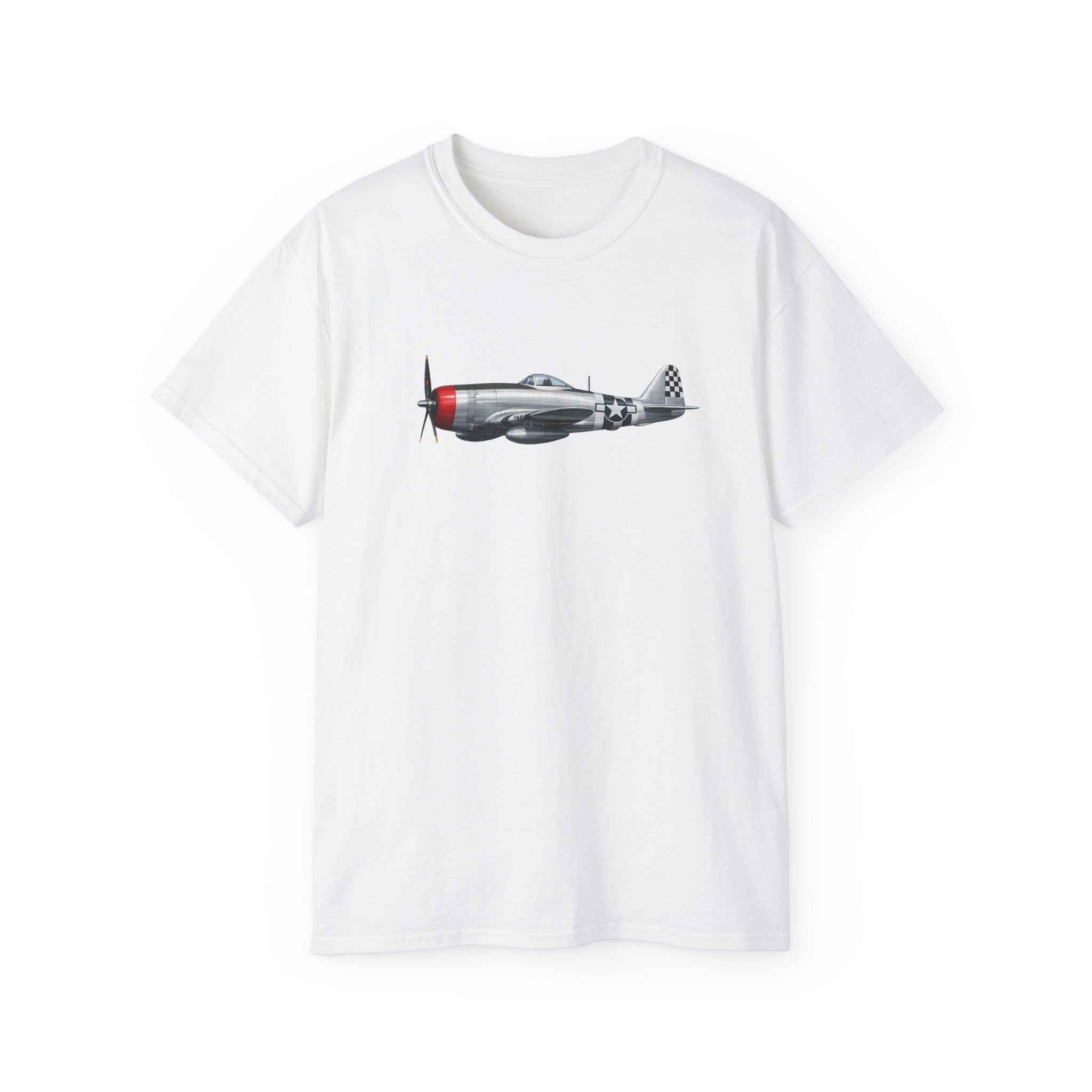 Unisex Ultra Cotton Tee - WWII - Fighter Aircraft - P- 47 thunderbolt - Profile - Left