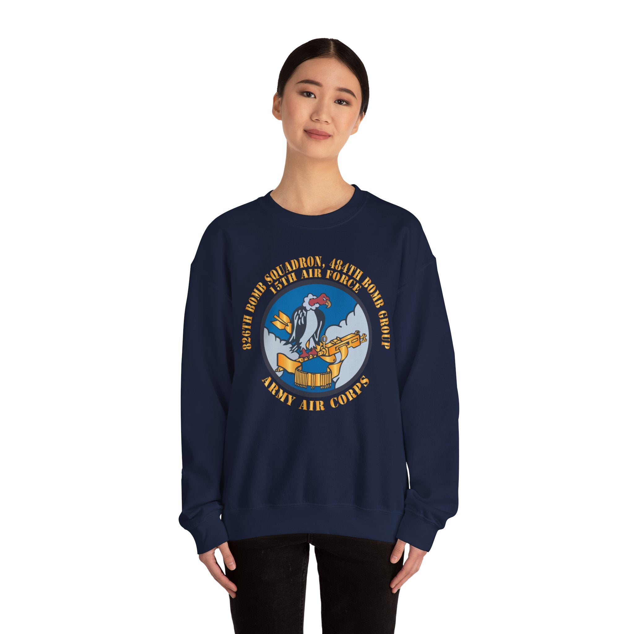Crewneck Sweatshirt - AAC - 826th Bomb Squadron, 484th Bomb Group - 15th AAF X 300