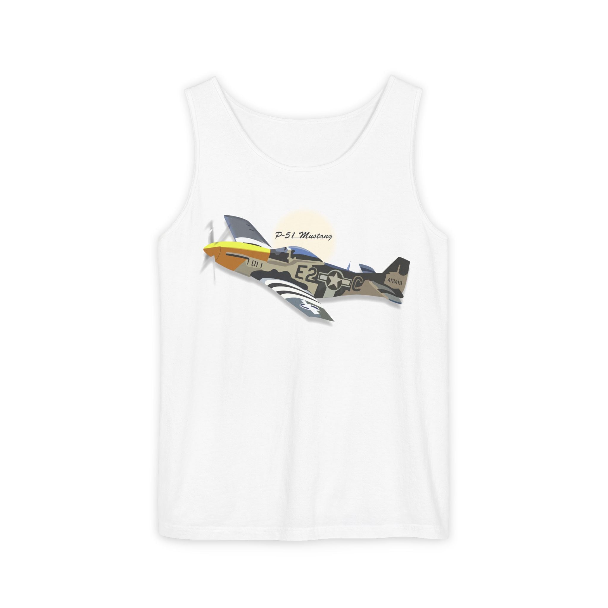 Unisex Garment-Dyed Tank Top - Army Air Corps P-51 Mustang wo AAC X 300