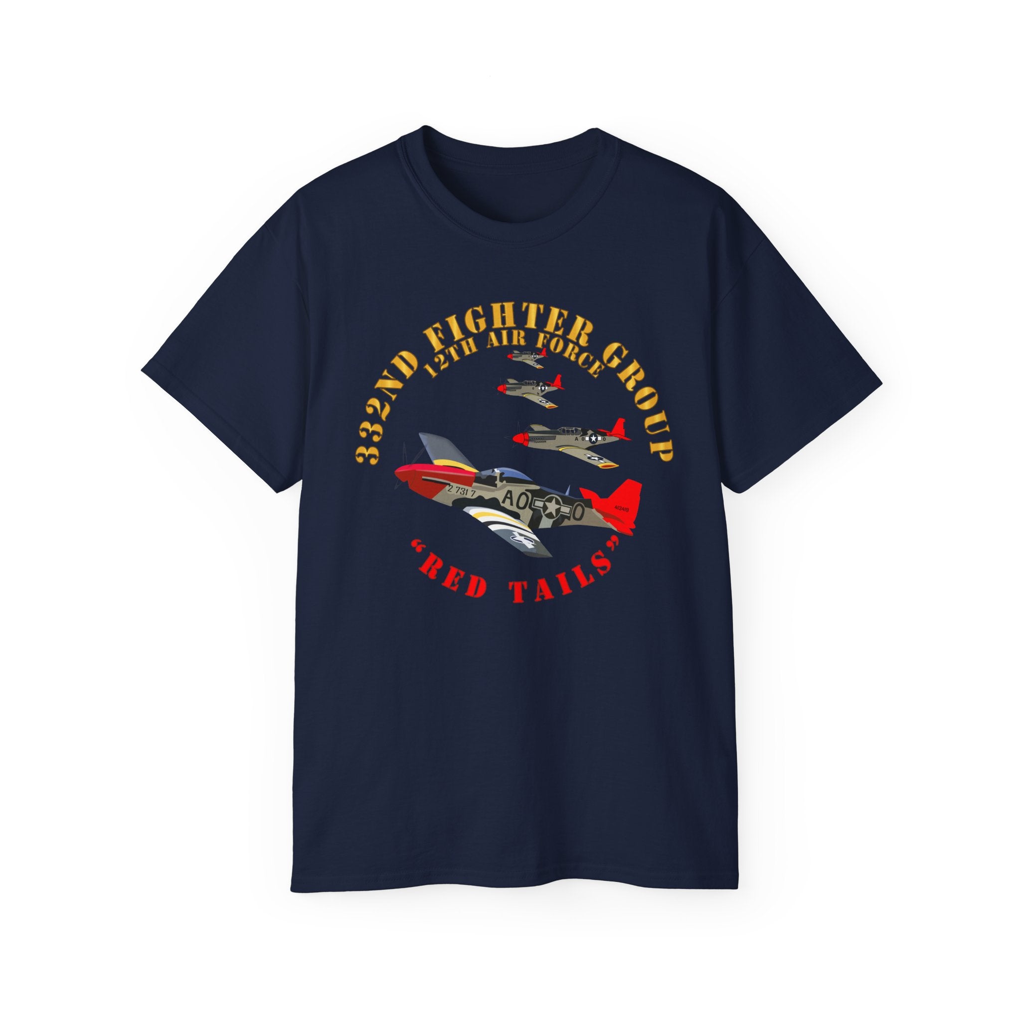 Unisex Ultra Cotton Tee - Army - AAC - 332nd Fighter Group - 12th AF - Red Tails v1
