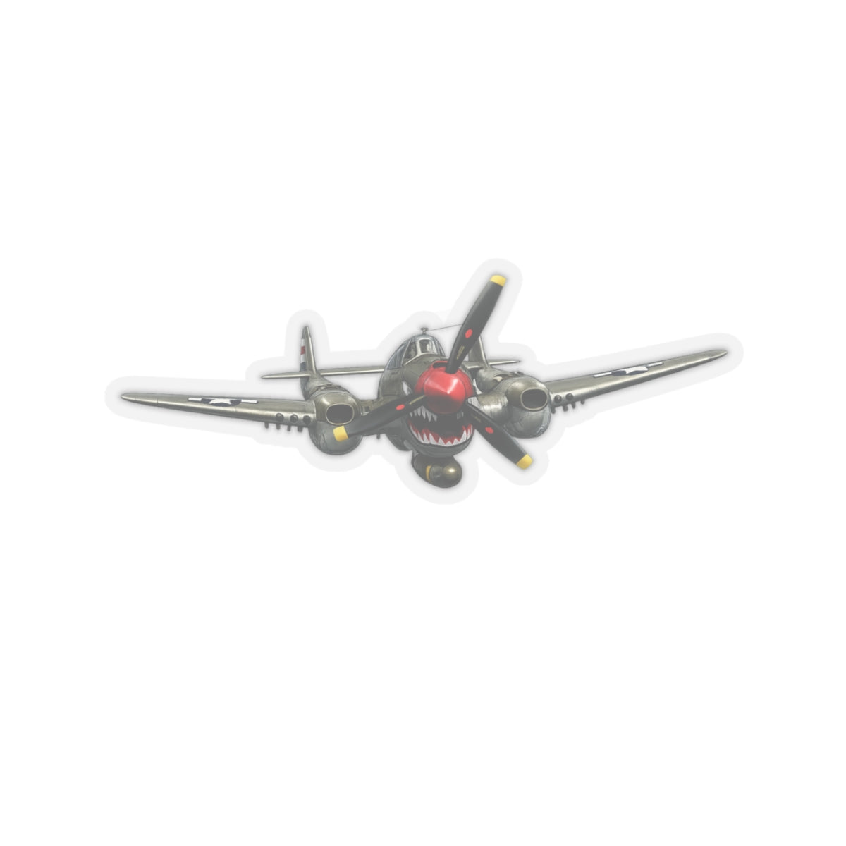 Kiss-Cut Stickers - WWII - Fighter Aircraft - P-40 Warhawk - Profile - Head On