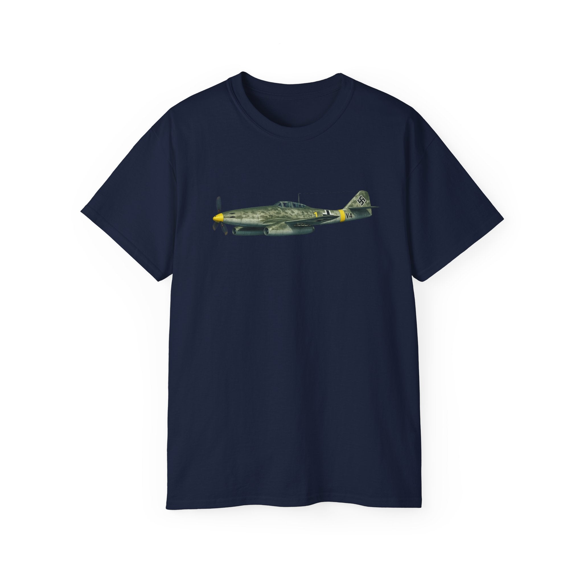 Unisex Ultra Cotton Tee - WWII - Fighter Aircraft - Messerschmitt Me 262 - Profile - Left - In Flight