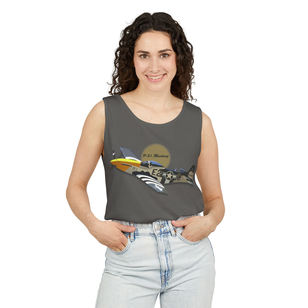 Unisex Garment-Dyed Tank Top - Army Air Corps P-51 Mustang wo AAC X 300