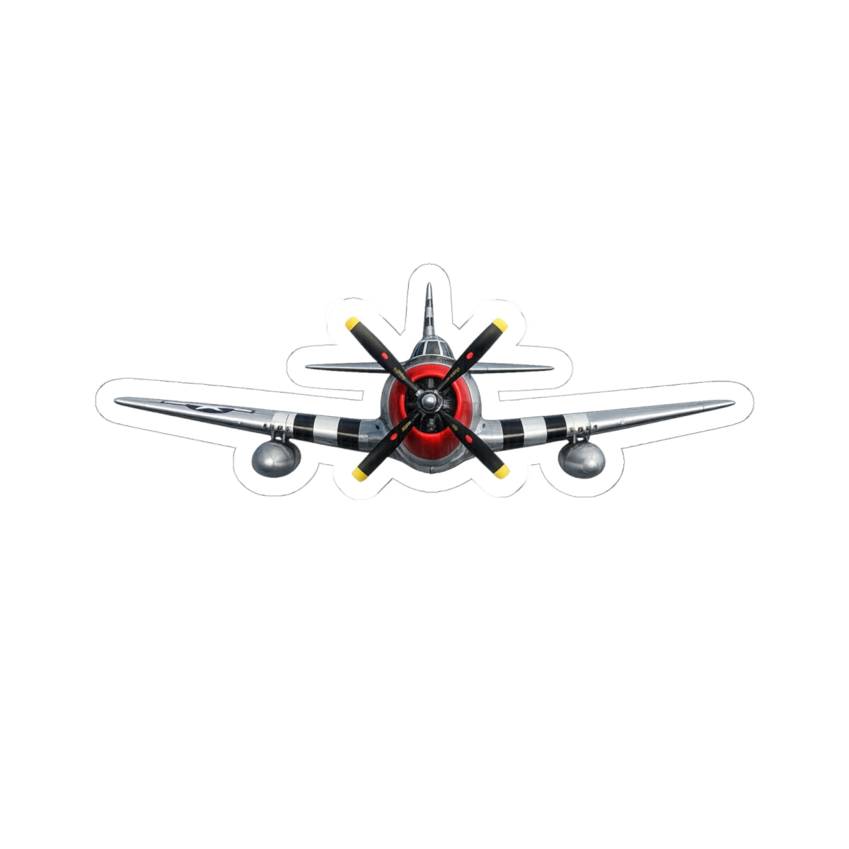 Kiss-Cut Stickers - WWII - Fighter Aircraft - P- 47 thunderbolt - Profile - Head On