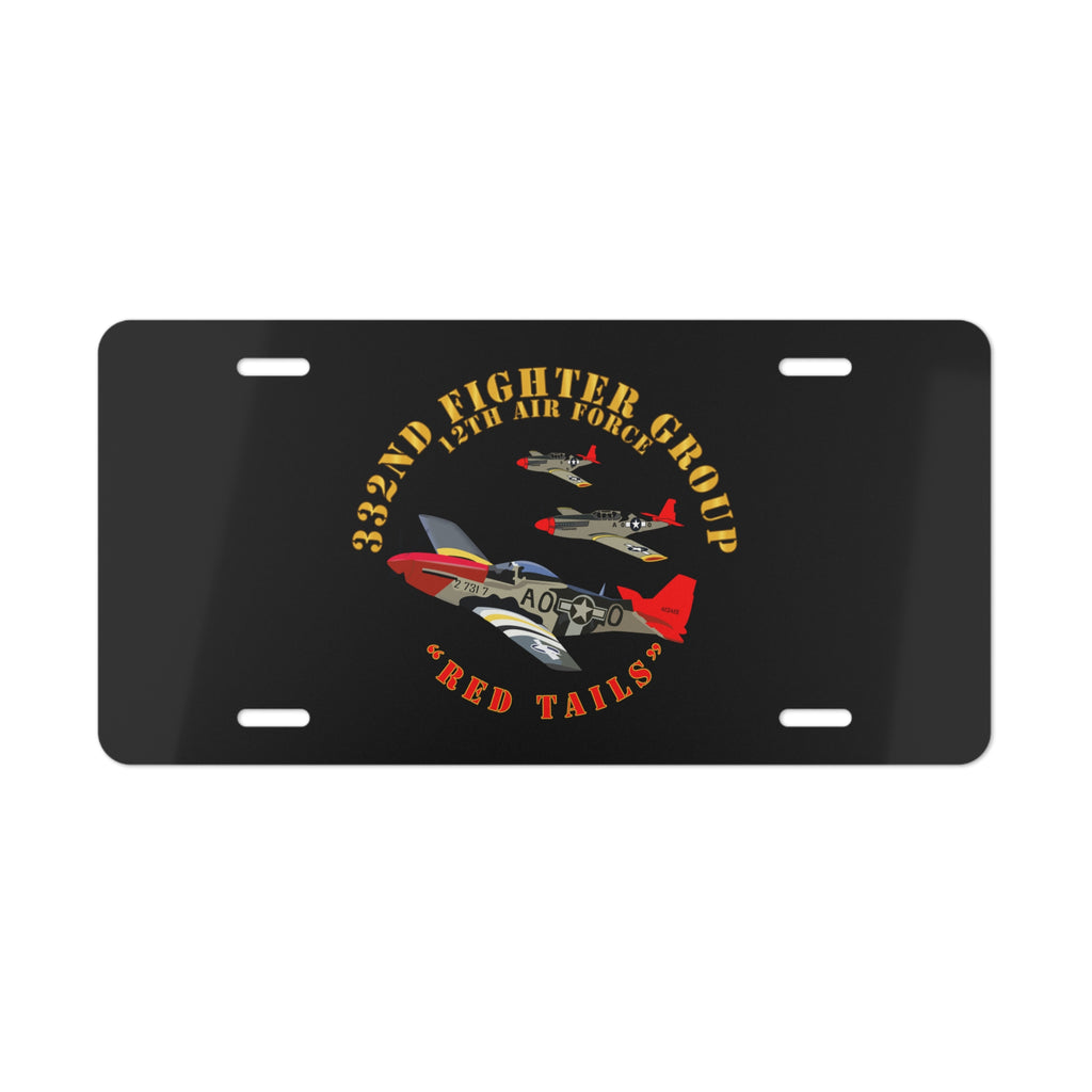 License Plate - Army - AAC - 332nd Fighter Group - 12th AF - Red Tails
