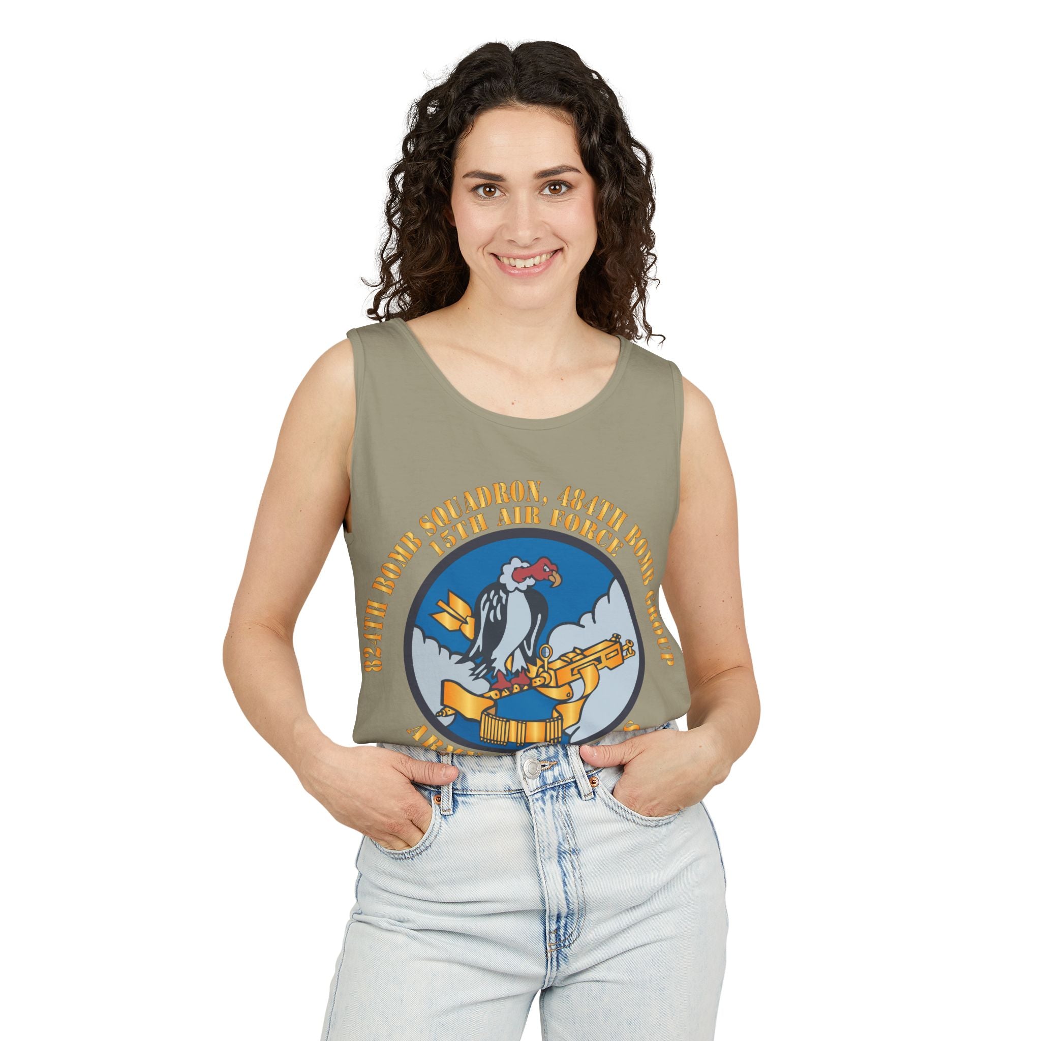 Unisex Garment-Dyed Tank Top - AAC - 824th Bomb Squadron, 484th Bomb Group - 15th AAF X 300